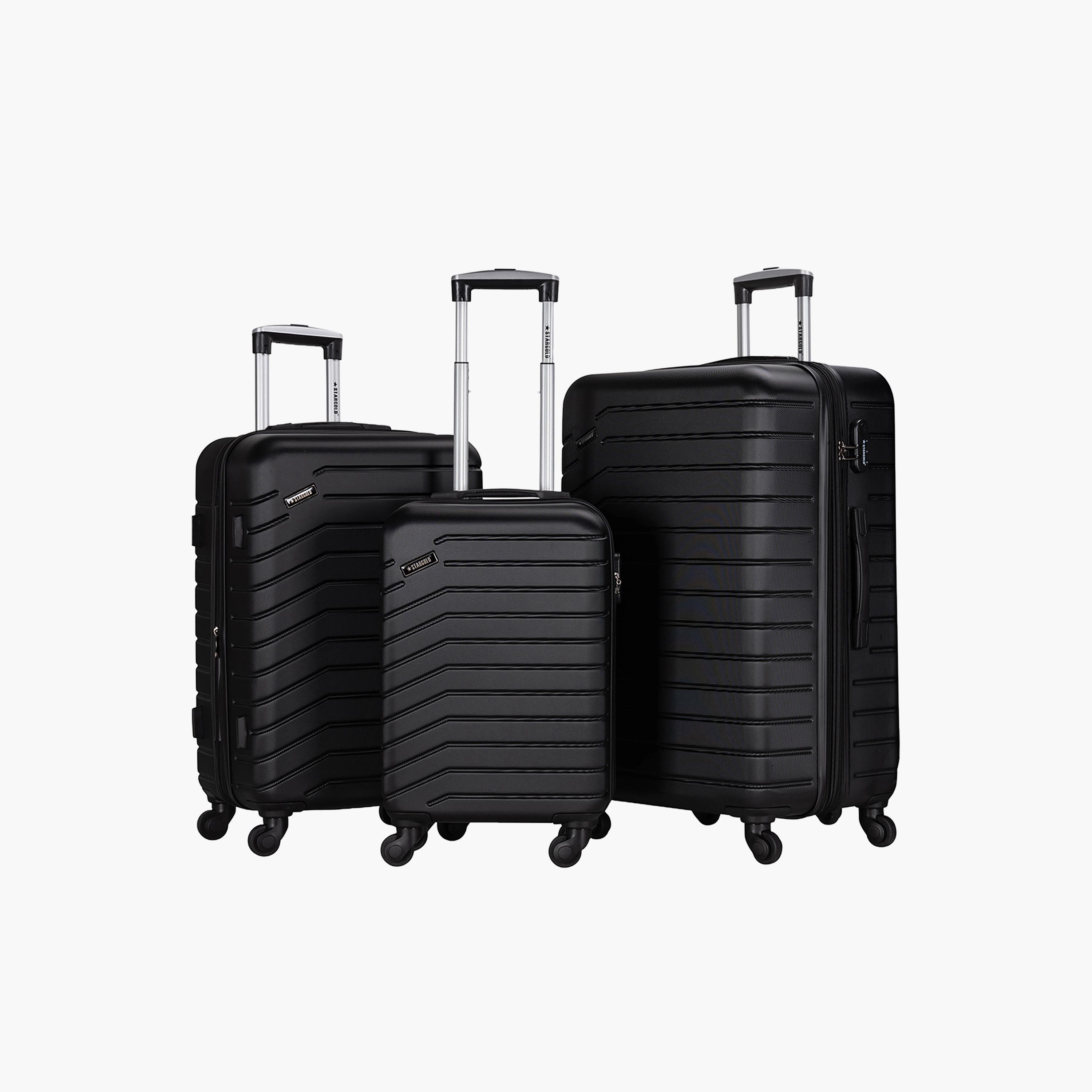Stargold Set of 3 ABS Hard Sided 4-Wheeler Spinner Trolley Bag with Combination Lock-travel-luggagesandbags-luggage-image-1