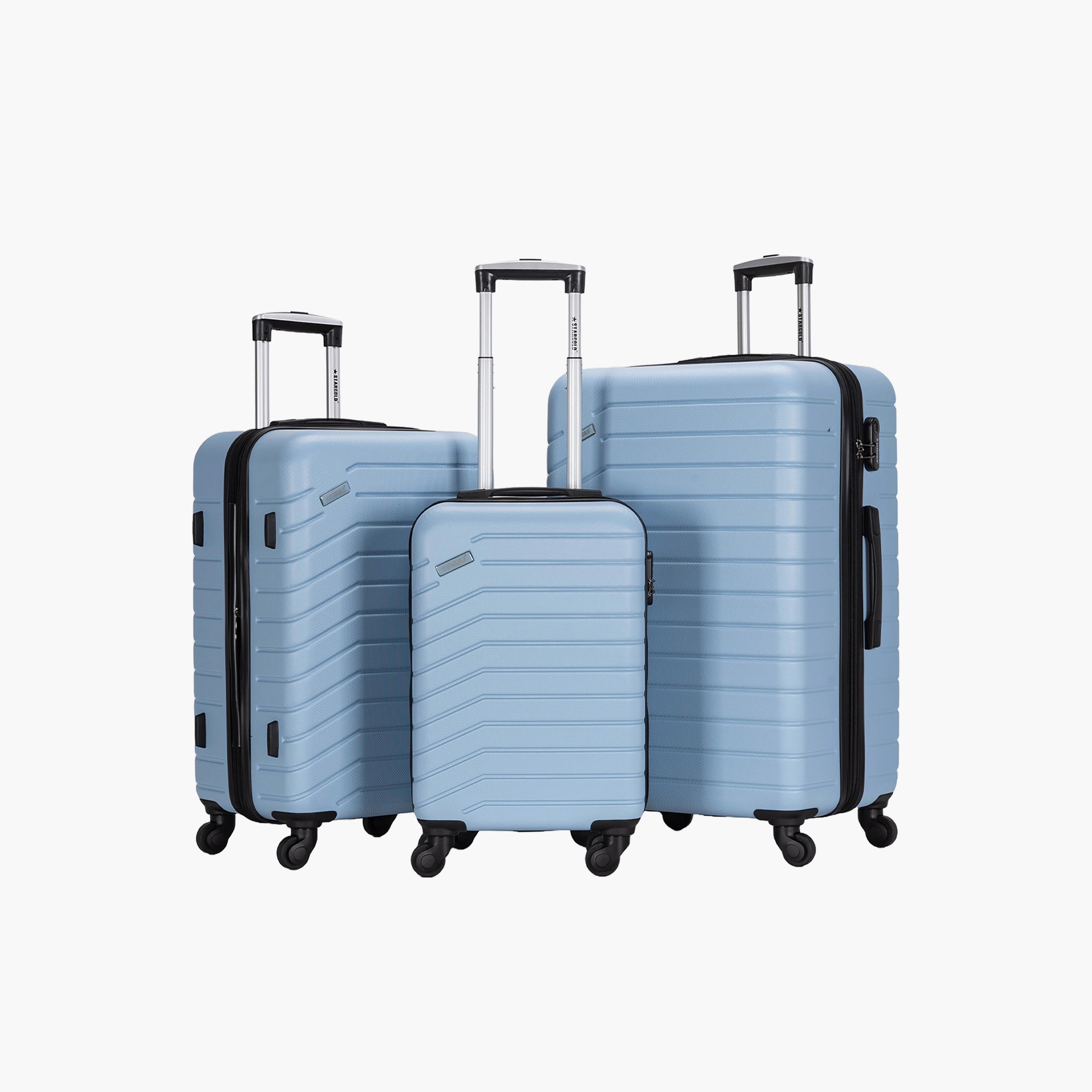 Stargold Set of 3 ABS Hard Sided 4-Wheeler Spinner Trolley Bag with Combination Lock-travel-luggagesandbags-luggage-image-1