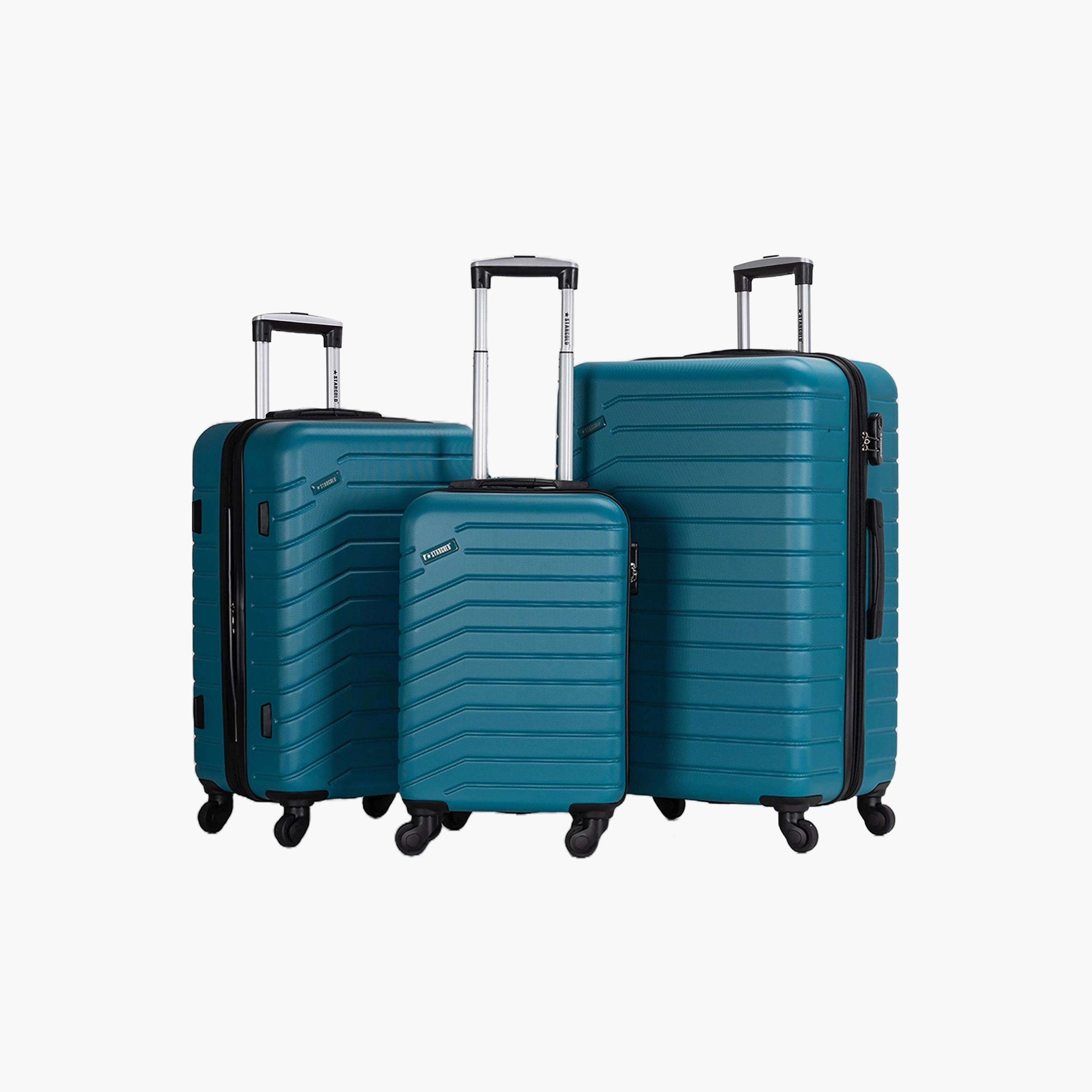 Stargold Set of 3 ABS Hard Sided 4-Wheeler Spinner Trolley Bag with Combination Lock-travel-luggagesandbags-luggage-image-1