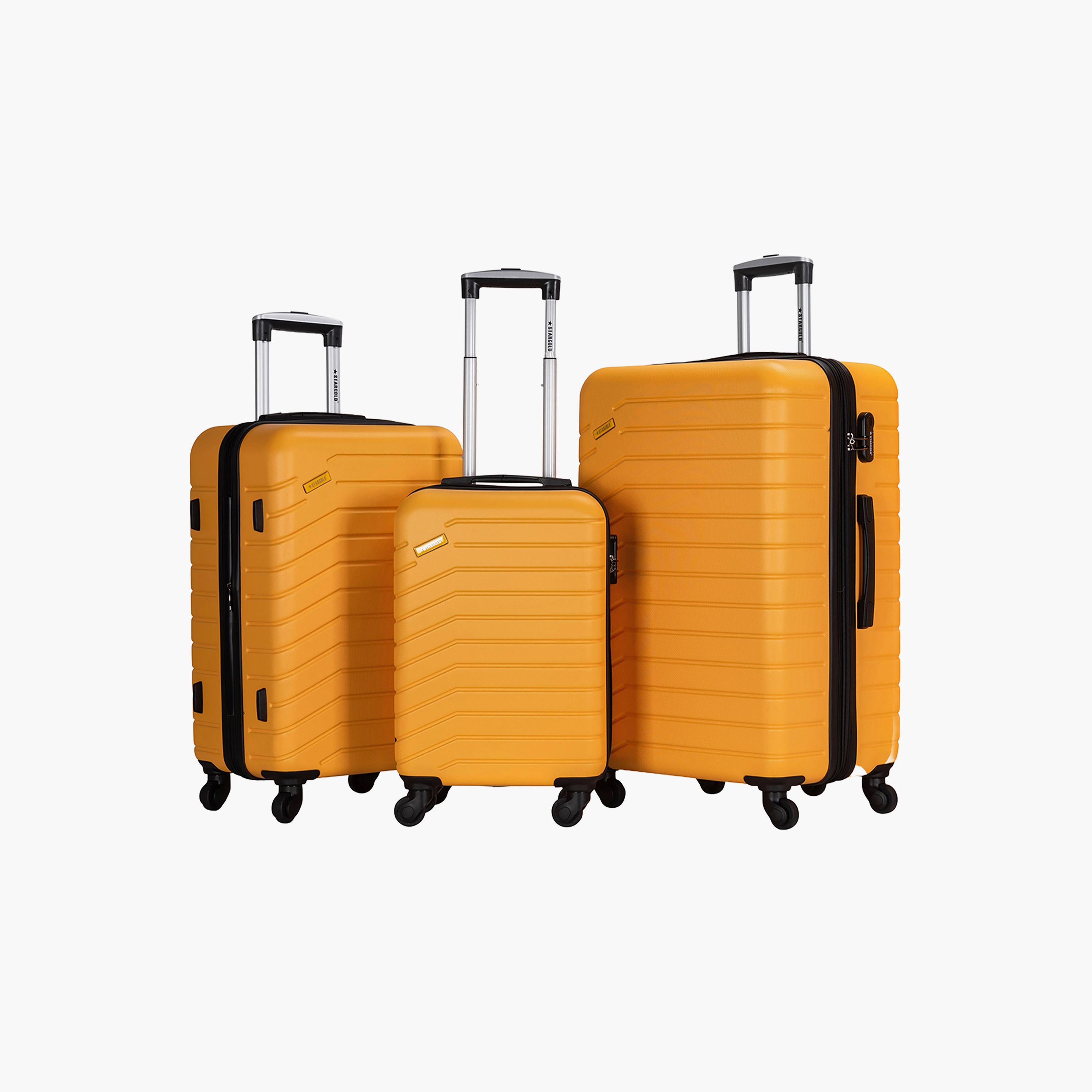 ستار جولد - طقم  3 شنط بعجلات دوارة من مادة ABS جوانب صلبة وأربع عجلات مع قفل رقمي-travel-luggagesandbags-luggage-image-1