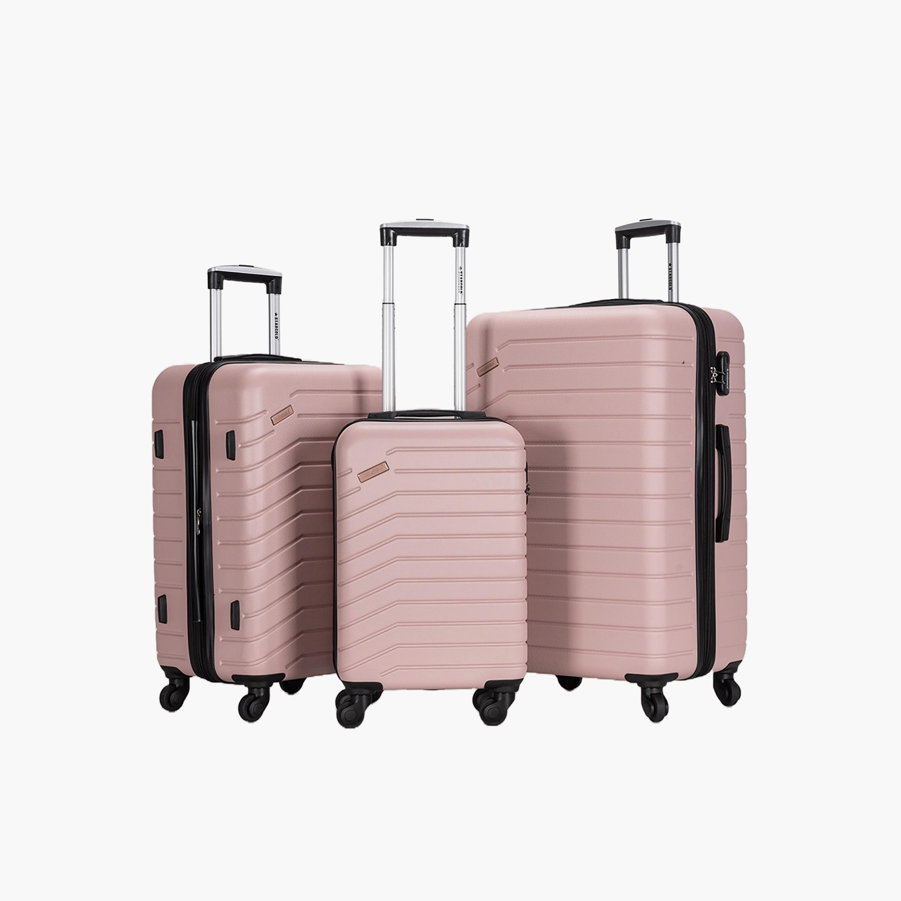 Stargold Set of 3 ABS Hard Sided 4-Wheeler Spinner Trolley Bag with Combination Lock-travel-luggagesandbags-luggage-image-1