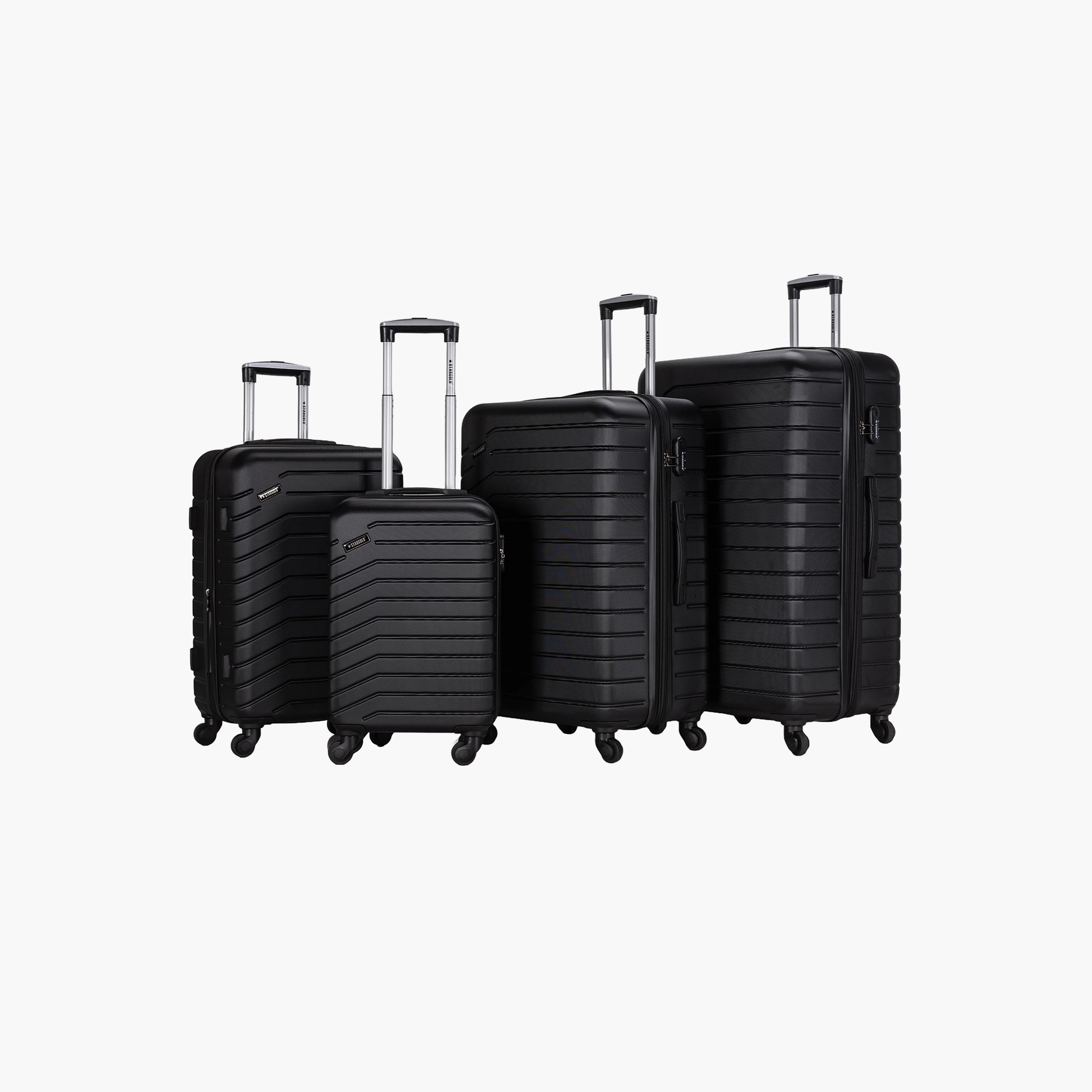 Stargold Set of 4 ABS Hard Sided 4-Wheeler Spinner Trolley Bag with Combination Lock-travel-luggagesandbags-luggage-image-1