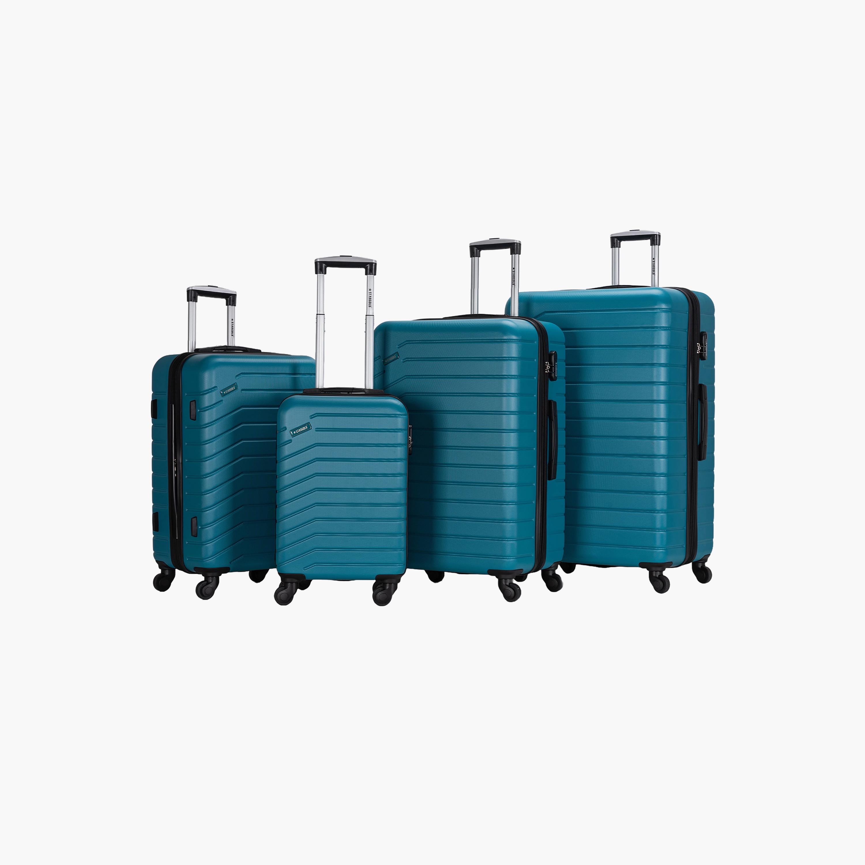 Stargold Set of 4 ABS Hard Sided 4-Wheeler Spinner Trolley Bag with Combination Lock-travel-luggagesandbags-luggage-image-1