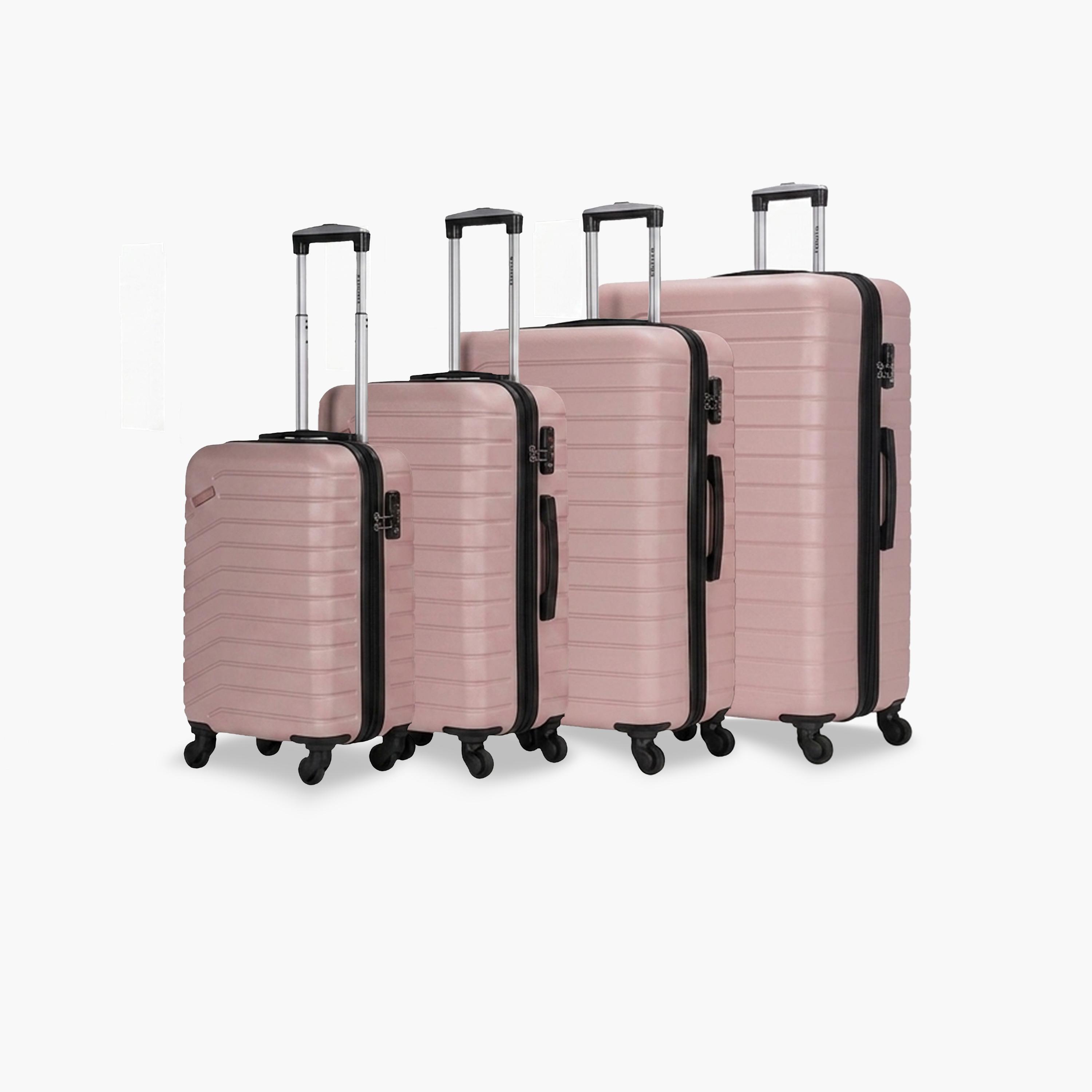 Stargold Set of 4 ABS Hard Sided 4-Wheeler Spinner Trolley Bag with Combination Lock-travel-luggagesandbags-luggage-image-1