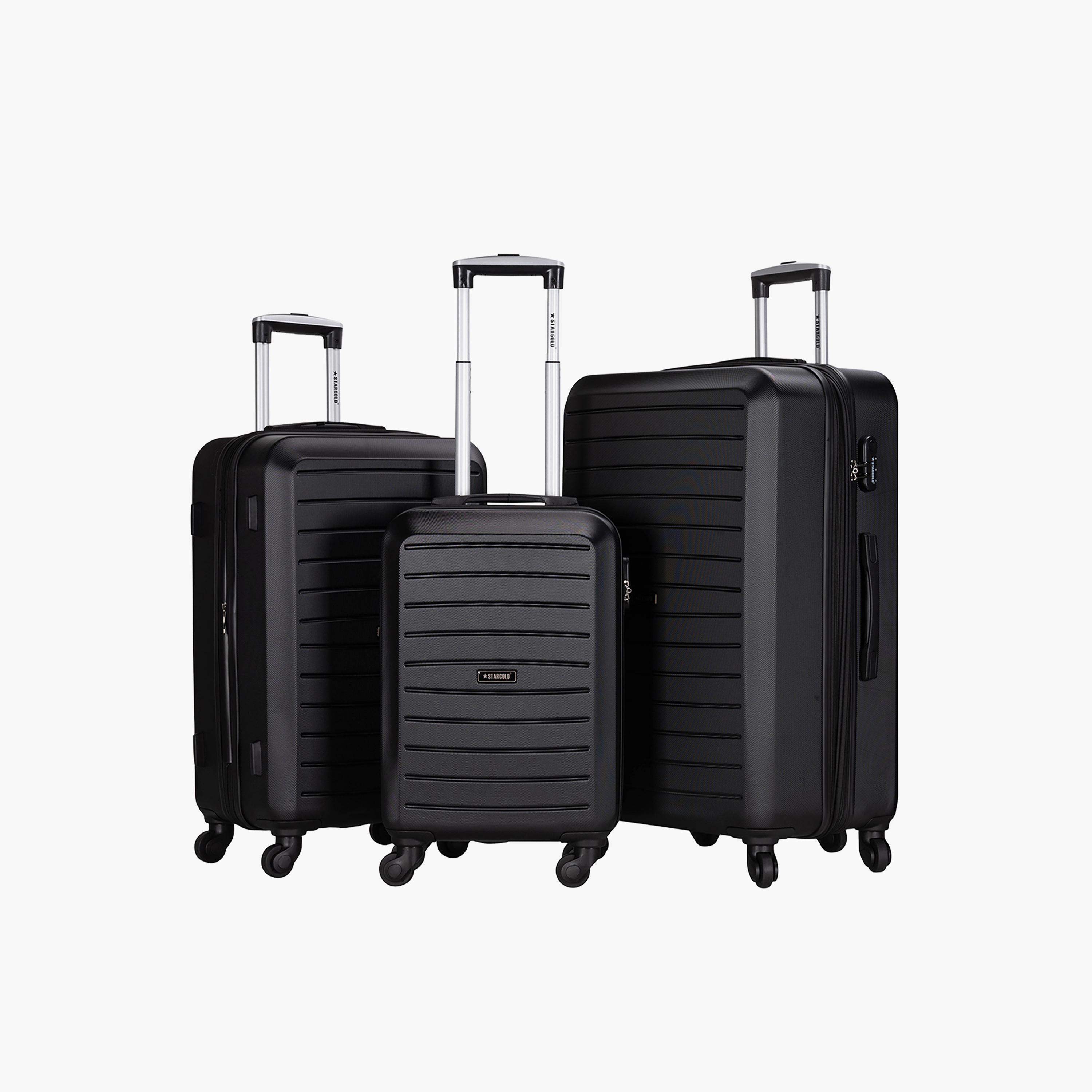 Stargold Set of 3 ABS Hard Sided 4-Wheeler Spinner Trolley Bag with Combination Lock-travel-luggagesandbags-luggage-image-1