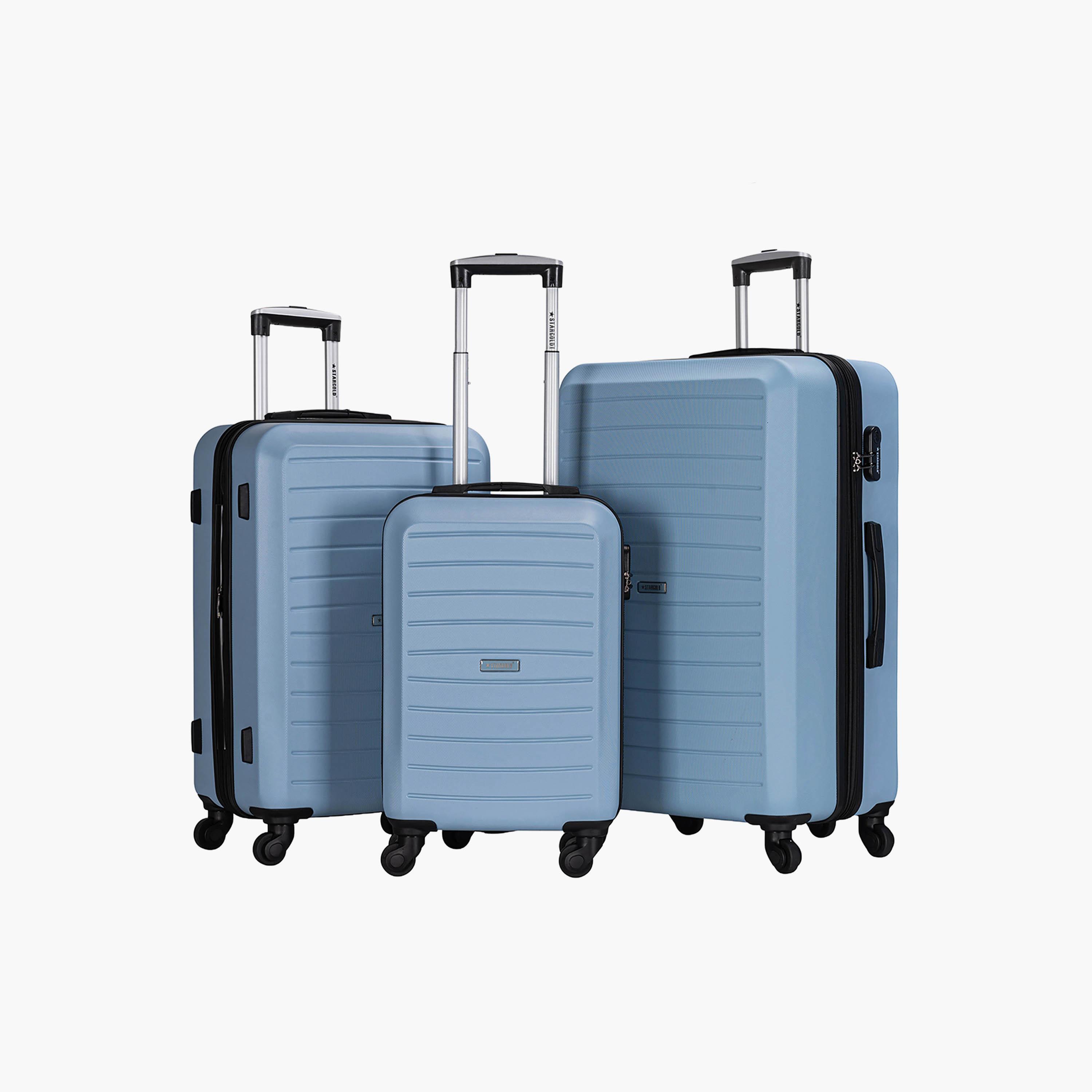 Stargold Set of 3 ABS Hard Sided 4-Wheeler Spinner Trolley Bag with Combination Lock-travel-luggagesandbags-luggage-image-1