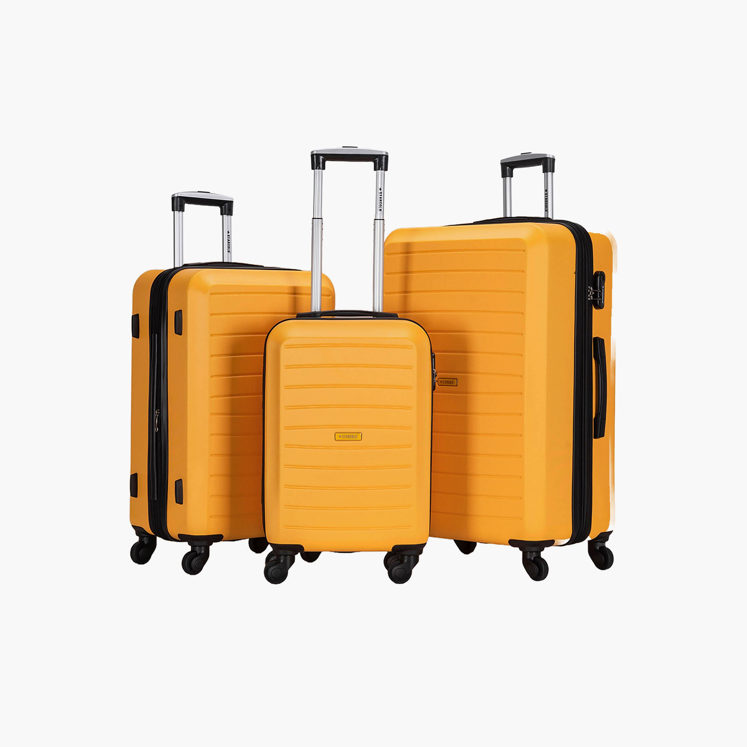 Stargold Set of 3 ABS Hard Sided 4-Wheeler Spinner Trolley Bag with Combination Lock-travel-luggagesandbags-luggage-image-1