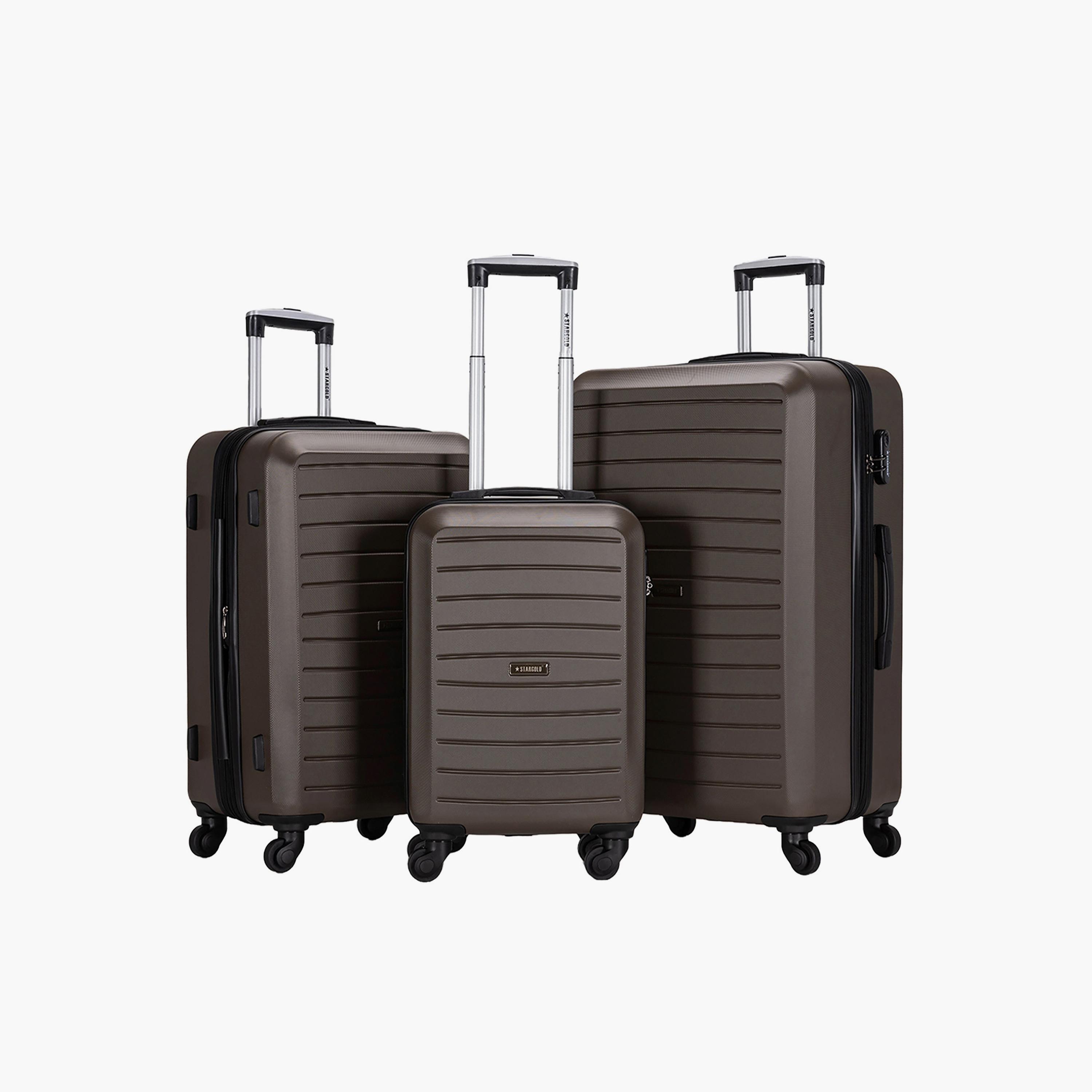 Stargold Set of 3 ABS Hard Sided 4-Wheeler Spinner Trolley Bag with Combination Lock-travel-luggagesandbags-luggage-image-1