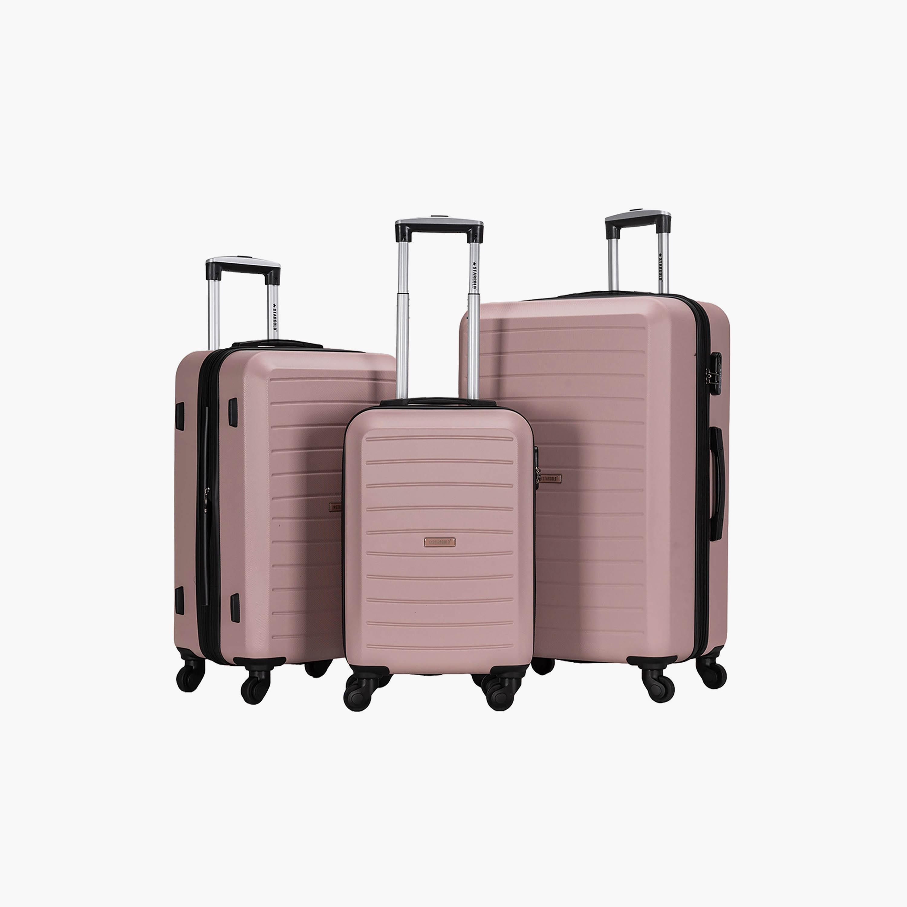ستار جولد - طقم  3 شنط بعجلات دوارة من مادة ABS جوانب صلبة وأربع عجلات مع قفل رقمي-travel-luggagesandbags-luggage-image-1