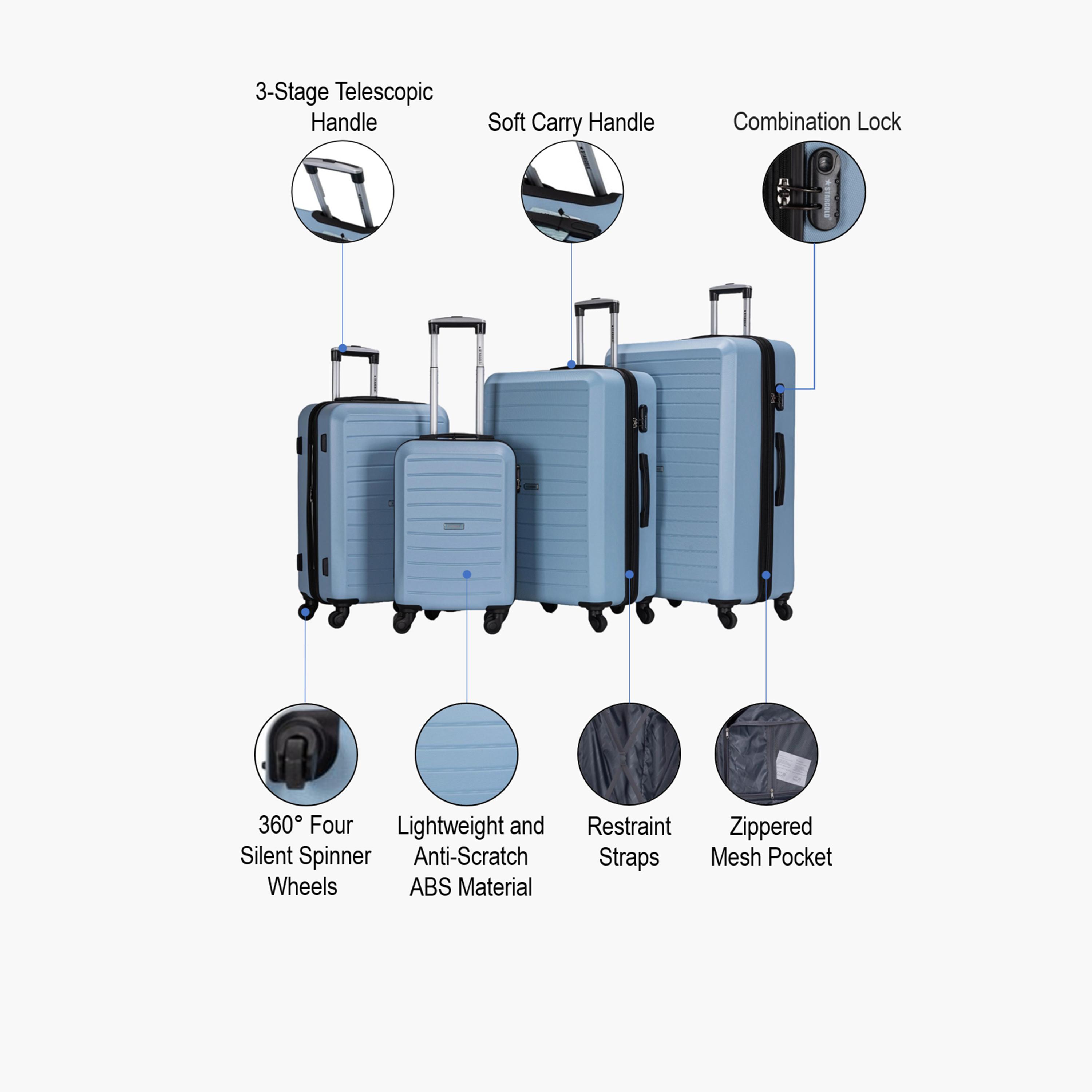 ستار جولد - طقم  4 شنط بعجلات دوارة من مادة ABS جوانب صلبة وأربع عجلات مع قفل رقمي-travel-luggagesandbags-luggage-image-2