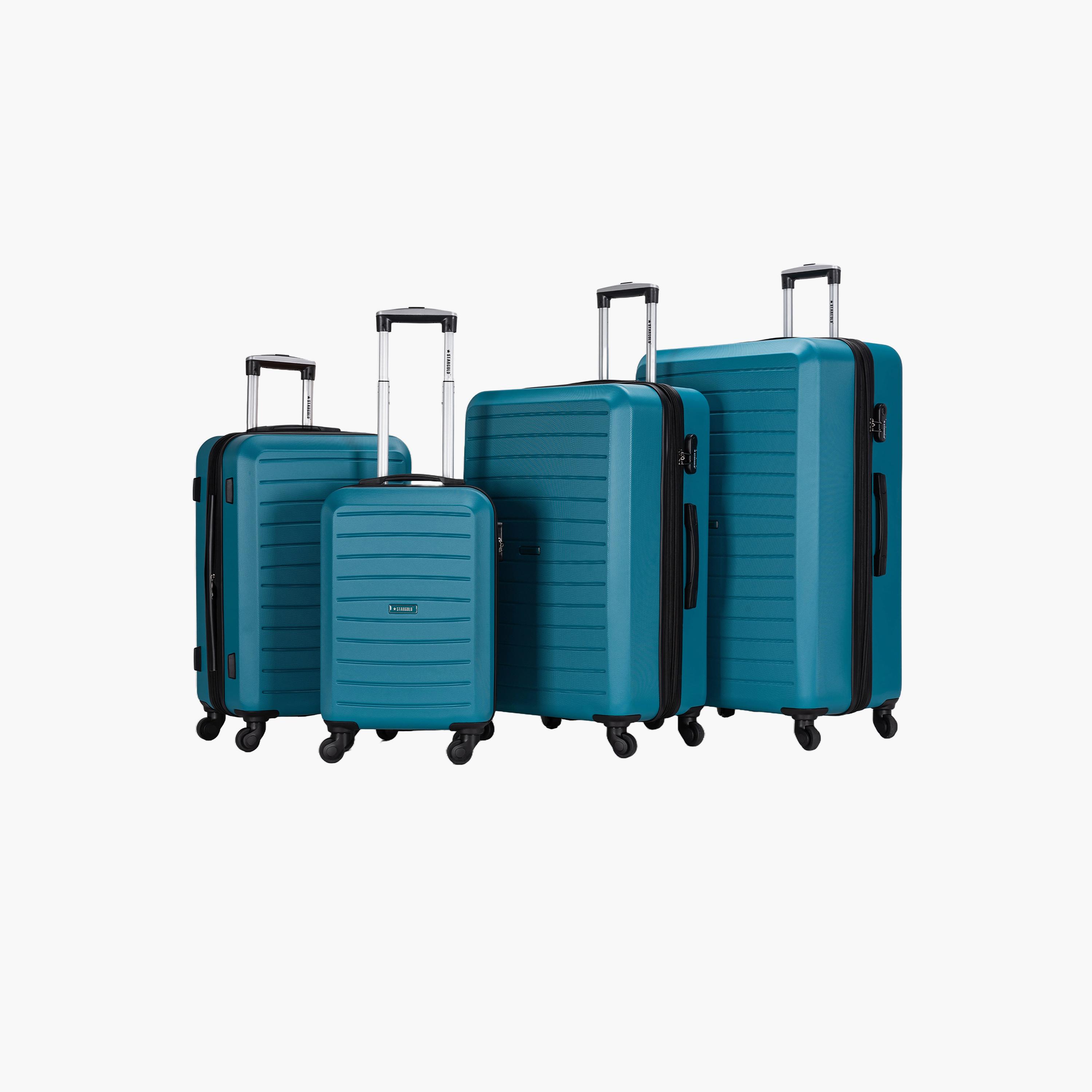 Stargold Set of 4 ABS Hard Sided 4-Wheeler Spinner Trolley Bag with Combination Lock-travel-luggagesandbags-luggage-image-1