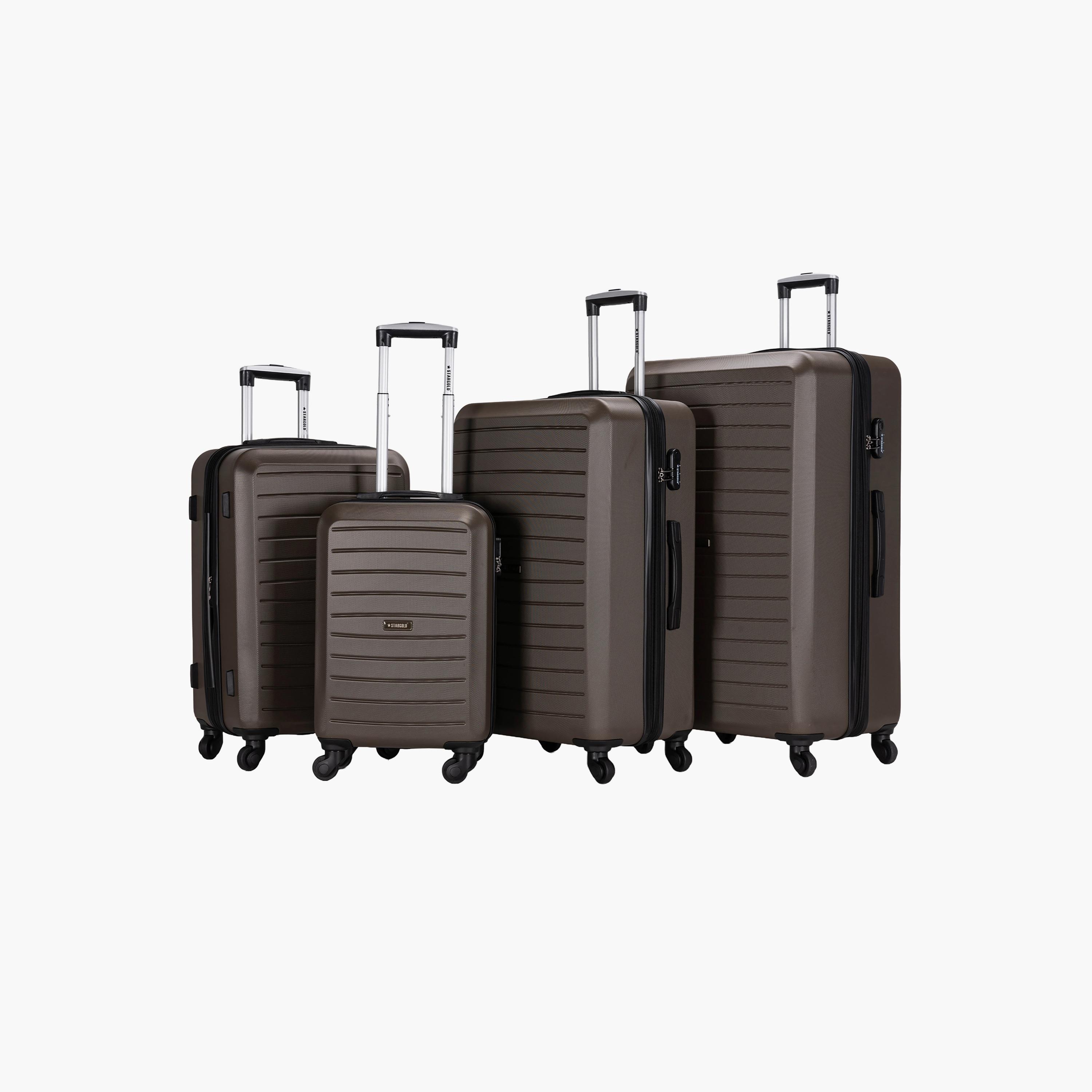 Stargold Set of 4 ABS Hard Sided 4-Wheeler Spinner Trolley Bag with Combination Lock-travel-luggagesandbags-luggage-image-1