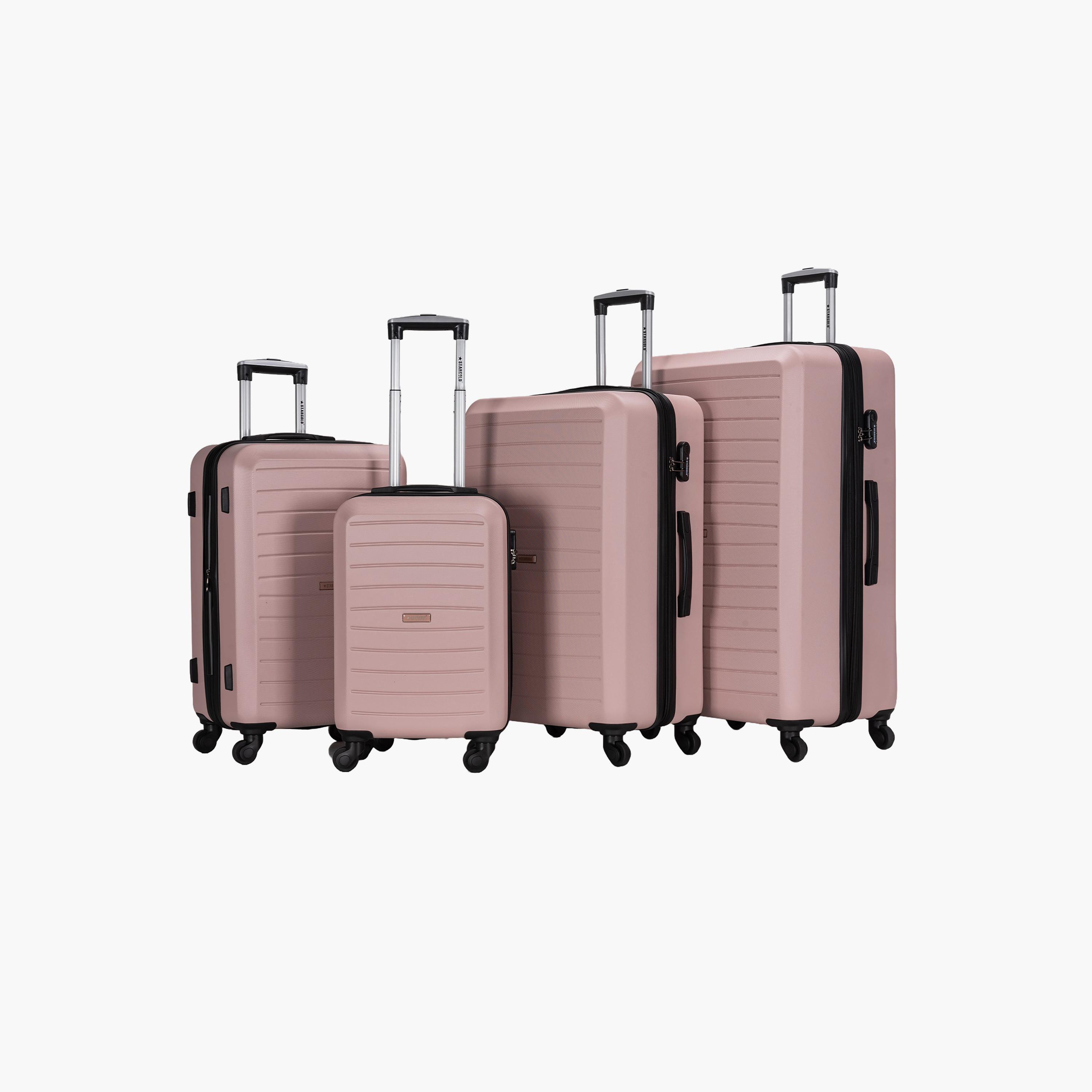 Stargold Set of 4 ABS Hard Sided 4-Wheeler Spinner Trolley Bag with Combination Lock-travel-luggagesandbags-luggage-image-1