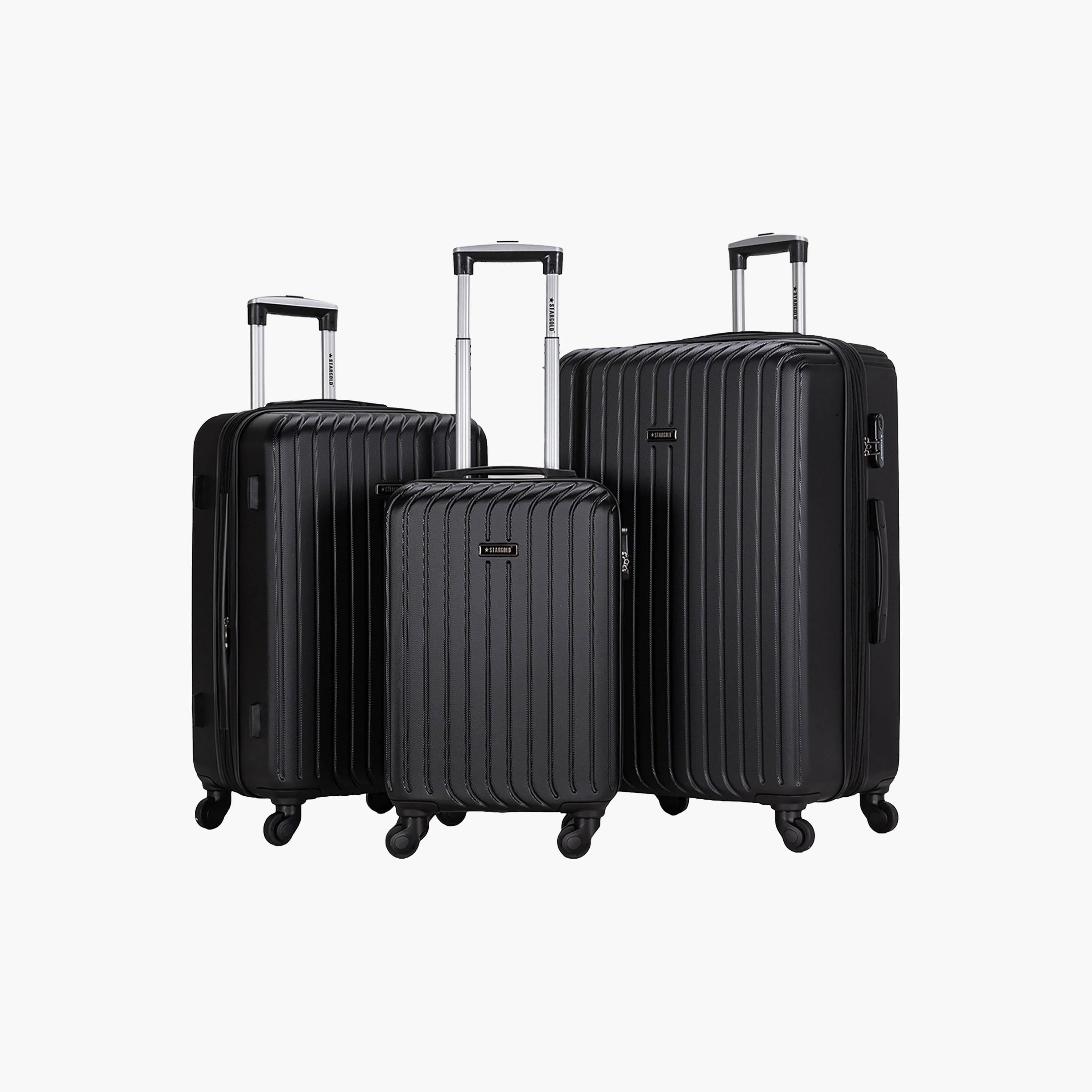 Stargold Set of 3 ABS Hard Sided 4-Wheeler Spinner Trolley Bag with Combination Lock-travel-luggagesandbags-luggage-image-1