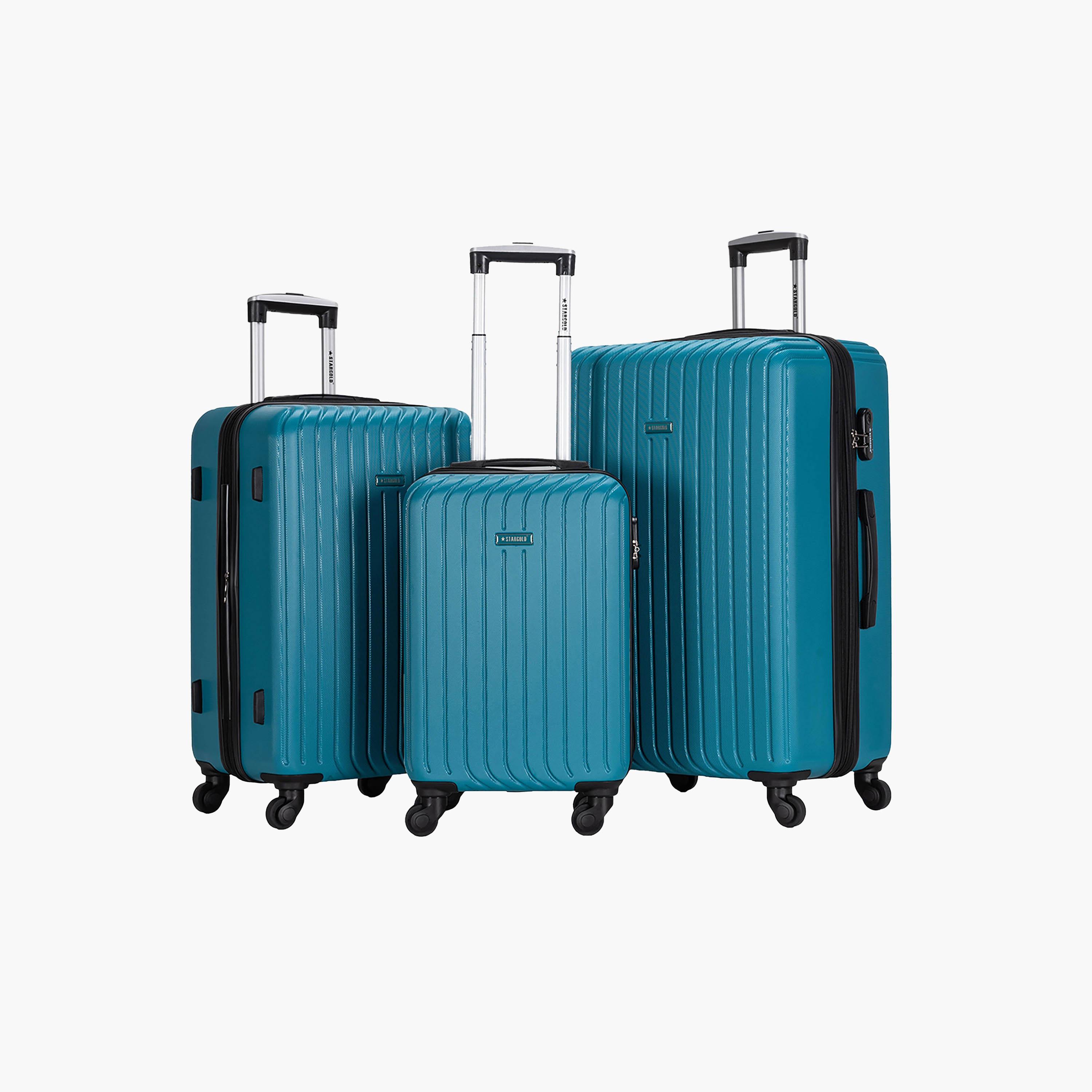 Stargold Set of 3 ABS Hard Sided 4-Wheeler Spinner Trolley Bag with Combination Lock-travel-luggagesandbags-luggage-image-1