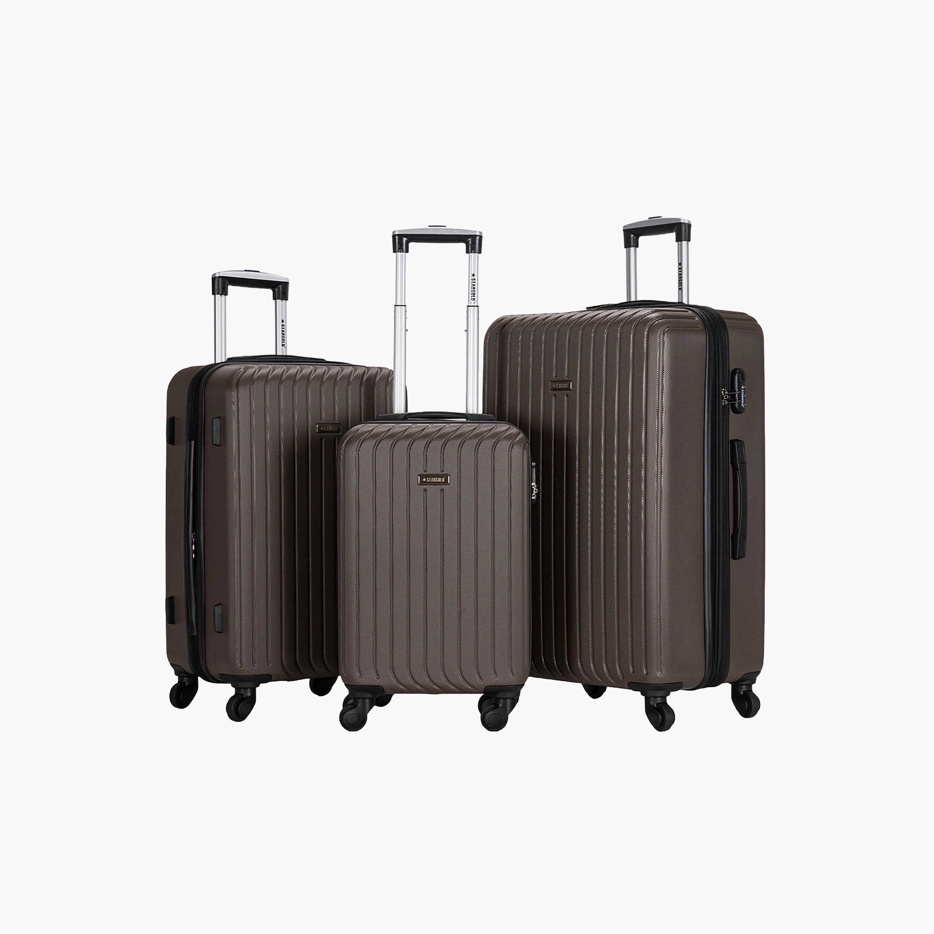 Stargold Set of 3 ABS Hard Sided 4-Wheeler Spinner Trolley Bag with Combination Lock-travel-luggagesandbags-luggage-image-1