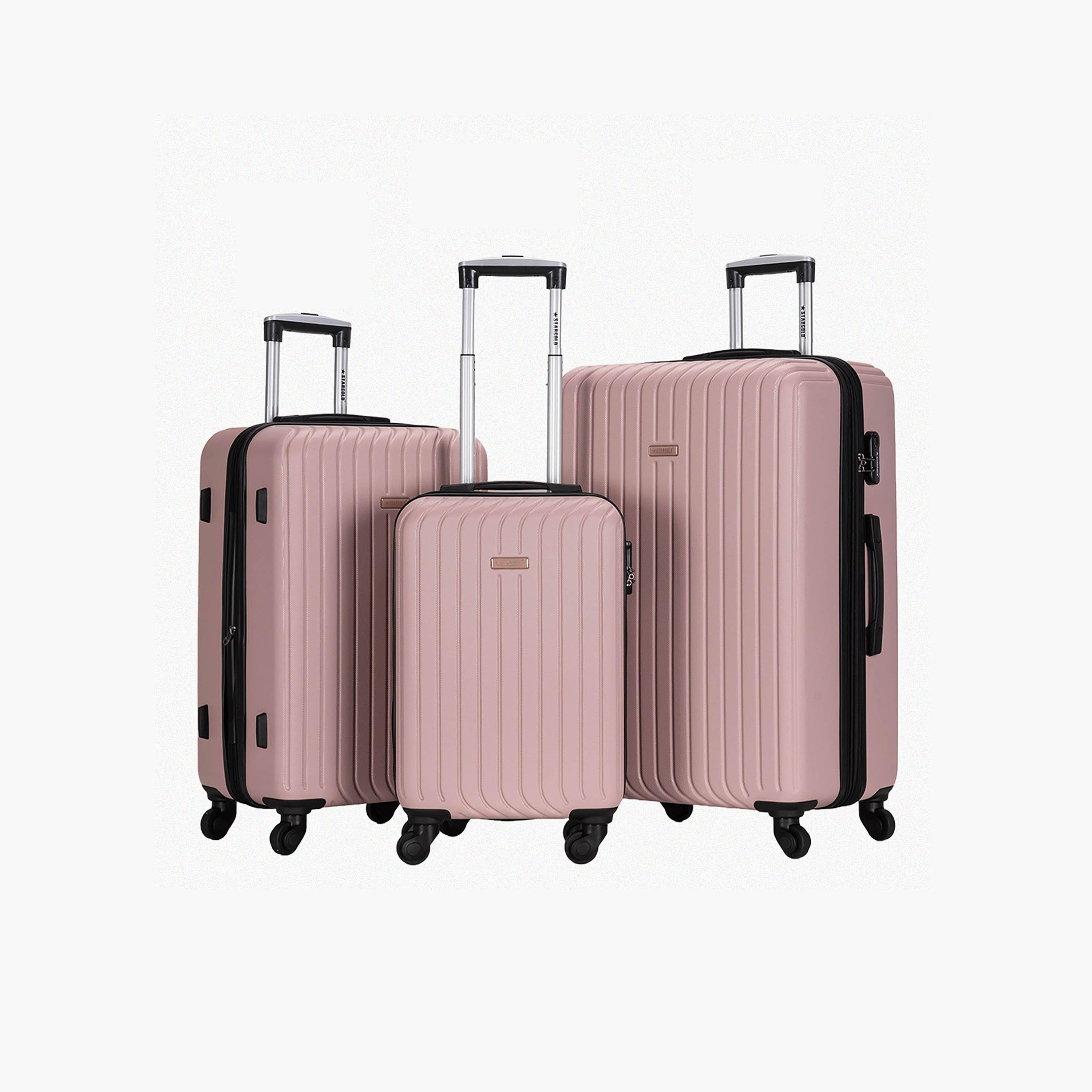 Stargold Set of 3 ABS Hard Sided 4-Wheeler Spinner Trolley Bag with Combination Lock-travel-luggagesandbags-luggage-image-1