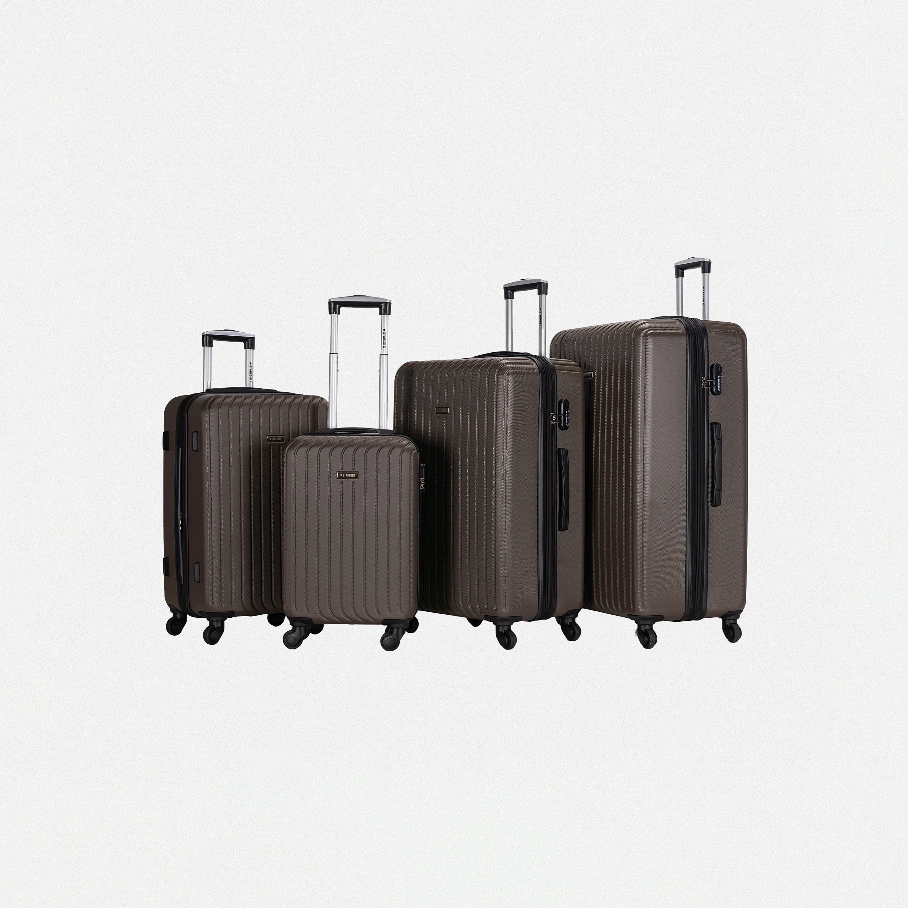 Stargold Set of 4 ABS Hard Sided 4-Wheeler Spinner Trolley Bag with Combination Lock-travel-luggagesandbags-luggage-image-1