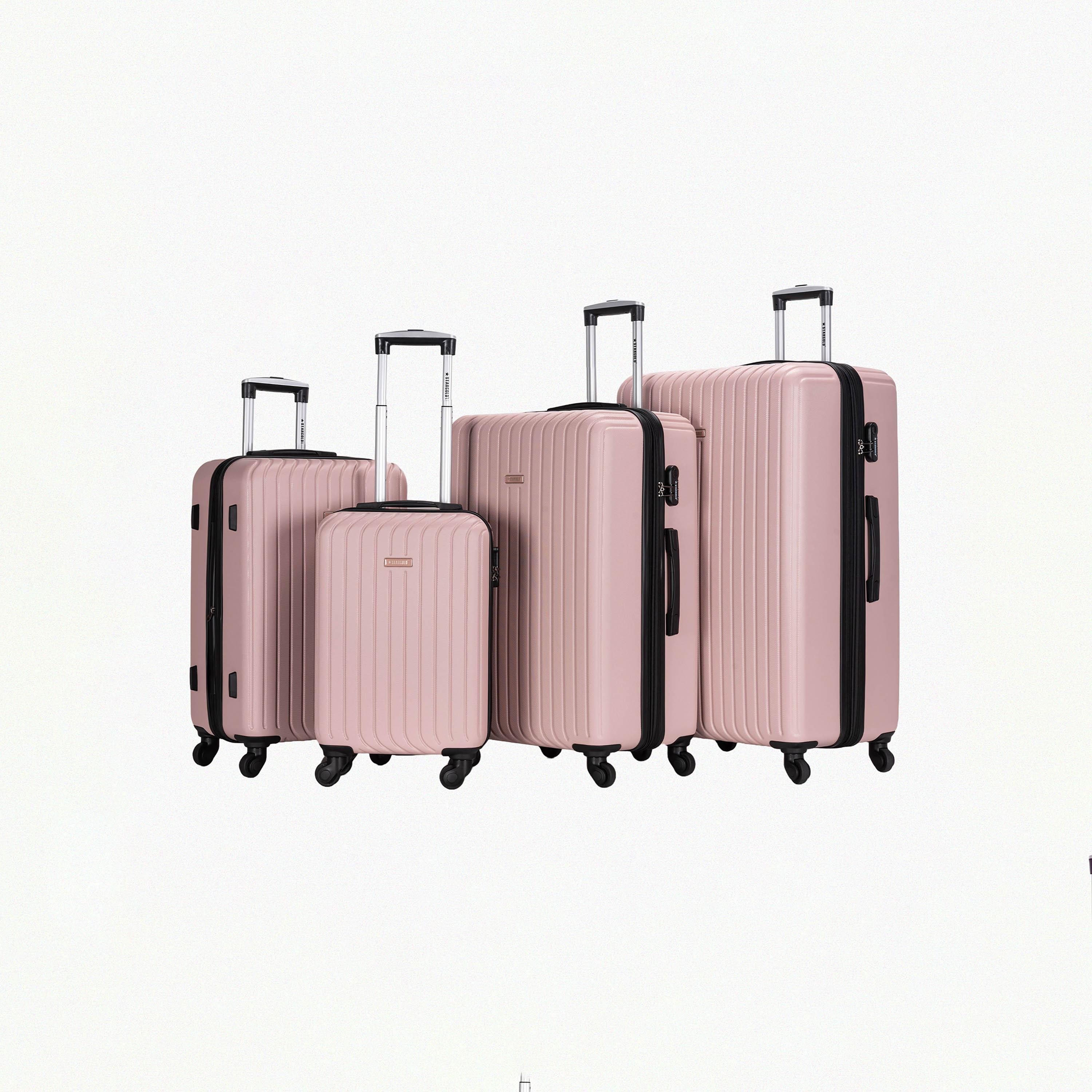 Stargold Set of 4 ABS Hard Sided 4-Wheeler Spinner Trolley Bag with Combination Lock-travel-luggagesandbags-luggage-image-1
