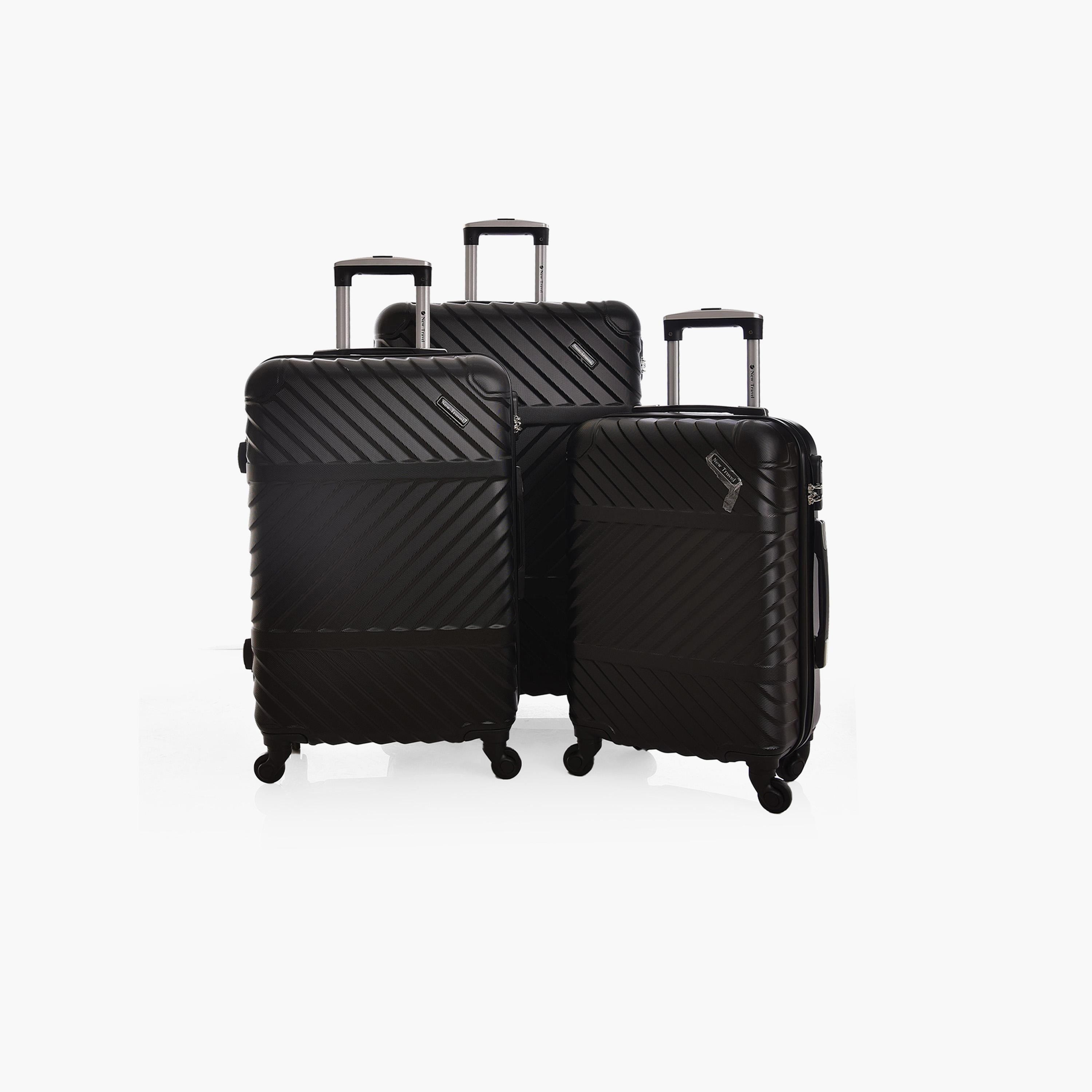 New Travel Set of 3 ABS Hard Sided 4-Wheeler Spinner Trolley Bag with Combination Lock-travel-luggagesandbags-luggage-image-1