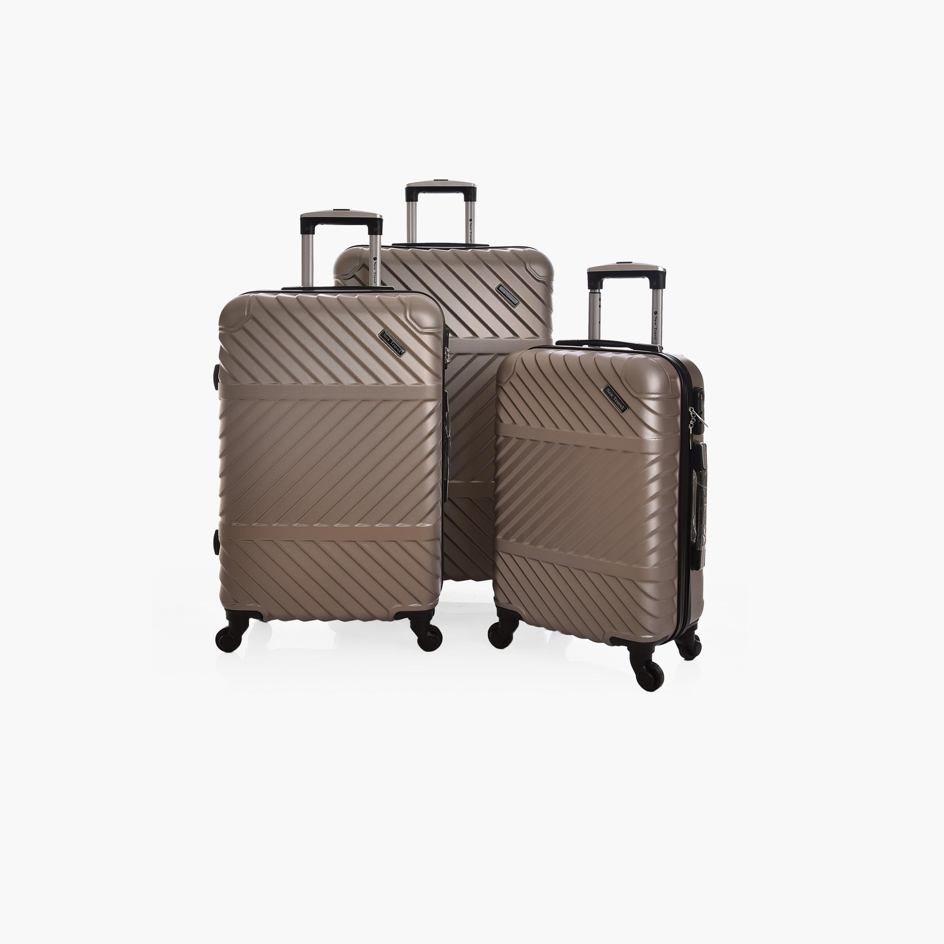 New Travel Set of 3 ABS Hard Sided 4-Wheeler Spinner Trolley Bag with Combination Lock-travel-luggagesandbags-luggage-image-1