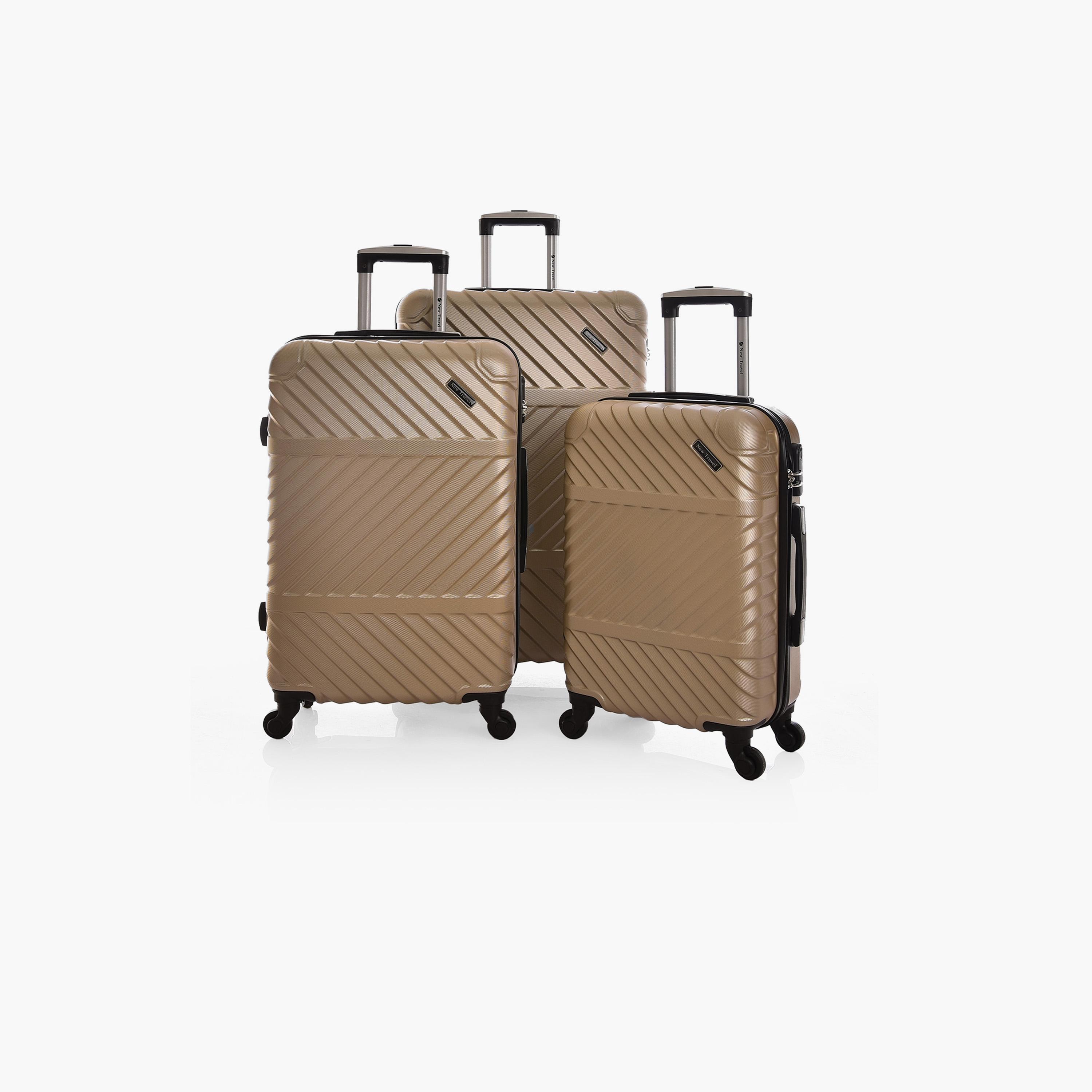 New Travel Set of 3 ABS Hard Sided 4-Wheeler Spinner Trolley Bag with Combination Lock-travel-luggagesandbags-luggage-image-1