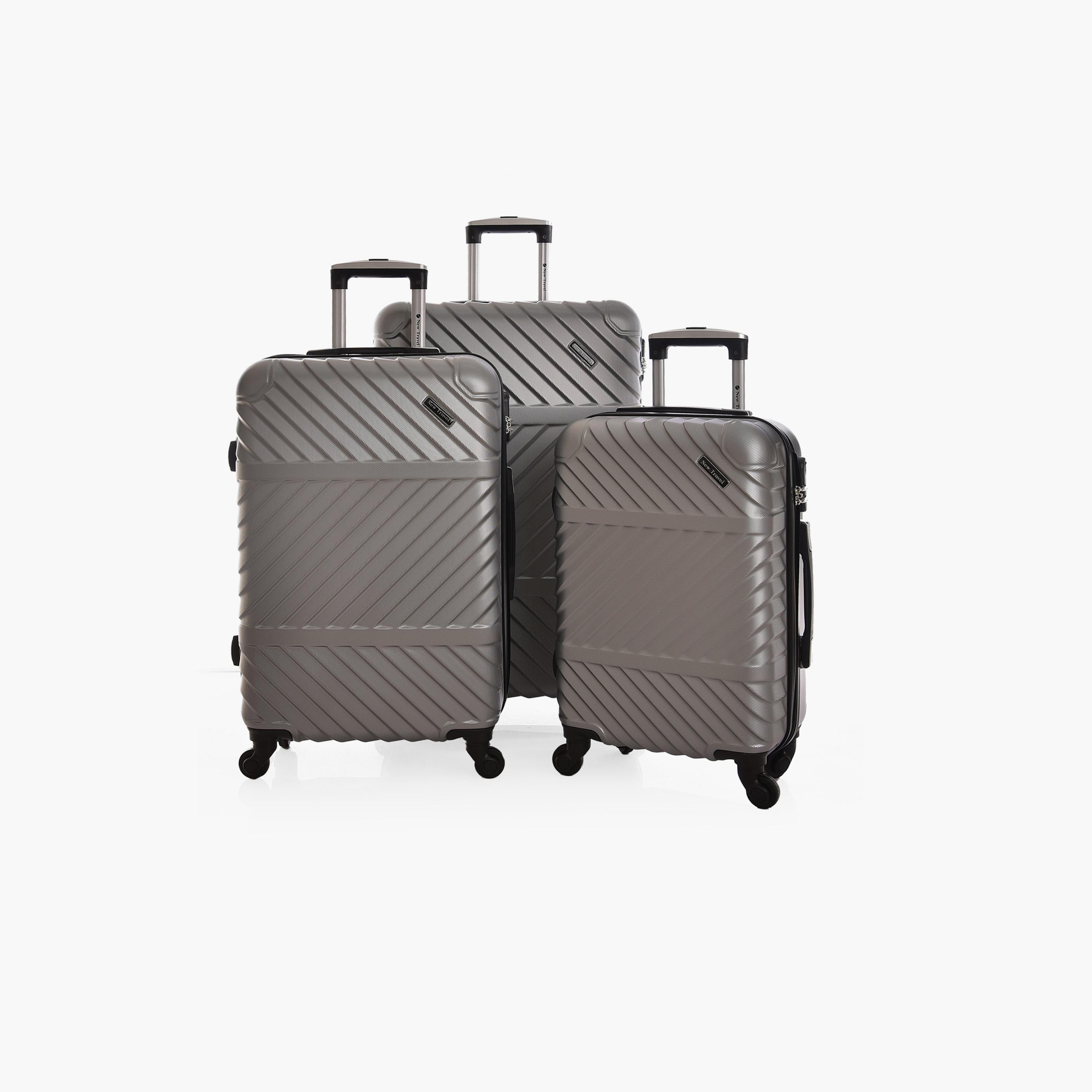 New Travel Set of 3 ABS Hard Sided 4-Wheeler Spinner Trolley Bag with Combination Lock-travel-luggagesandbags-luggage-image-1