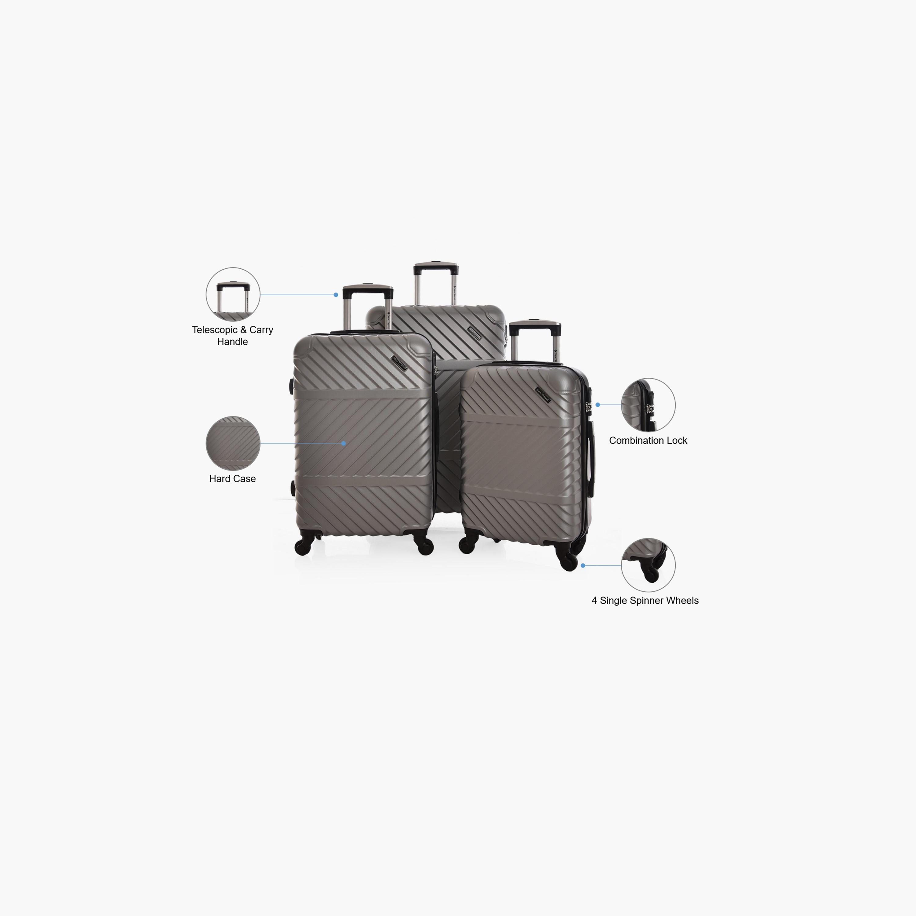 New Travel Set of 3 ABS Hard Sided 4-Wheeler Spinner Trolley Bag with Combination Lock-travel-luggagesandbags-luggage-image-2