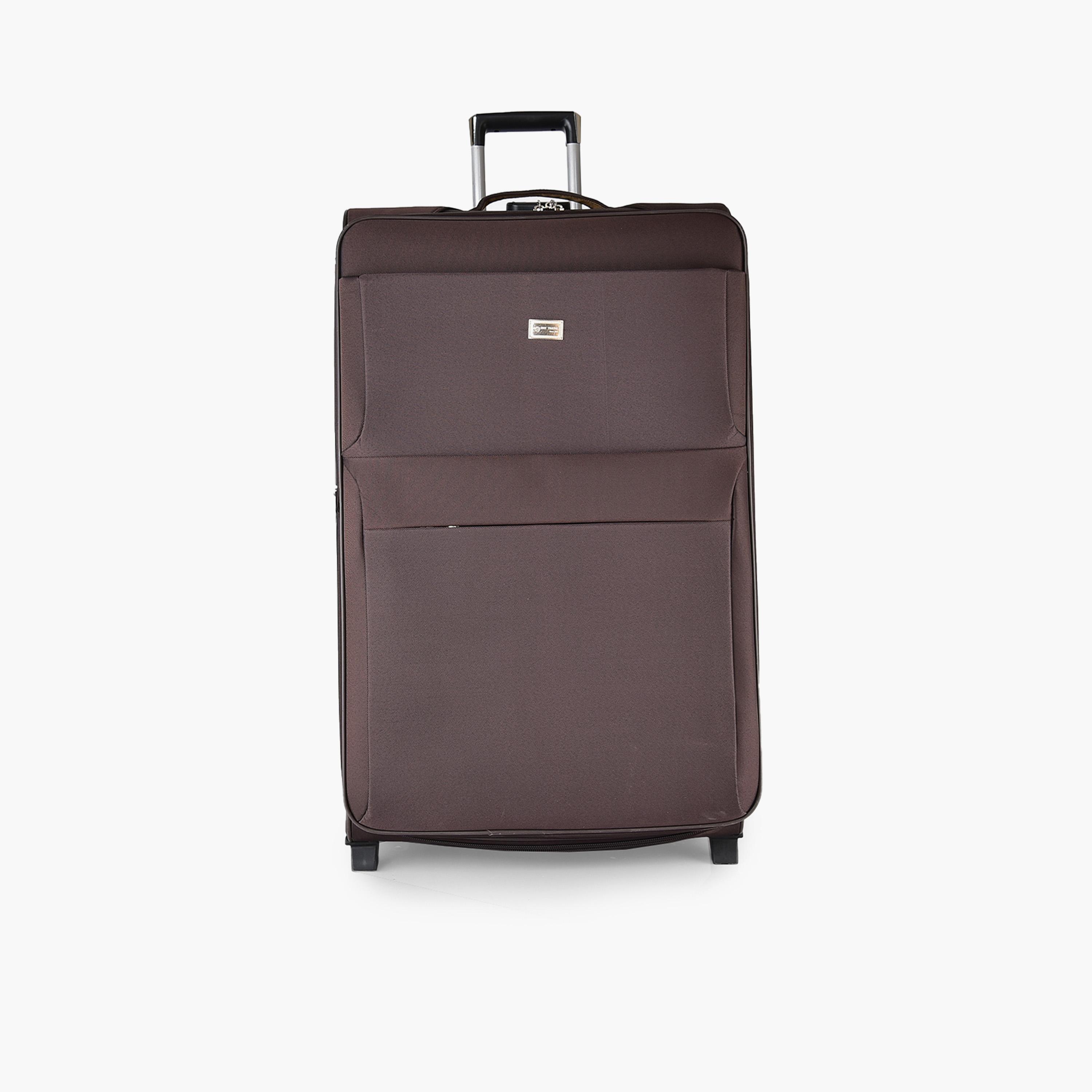 New Travel Set of 4 Polyester Soft Sided 2-Wheeler Inline Trolley Bag with Combination Lock-travel-luggagesandbags-luggage-image-4