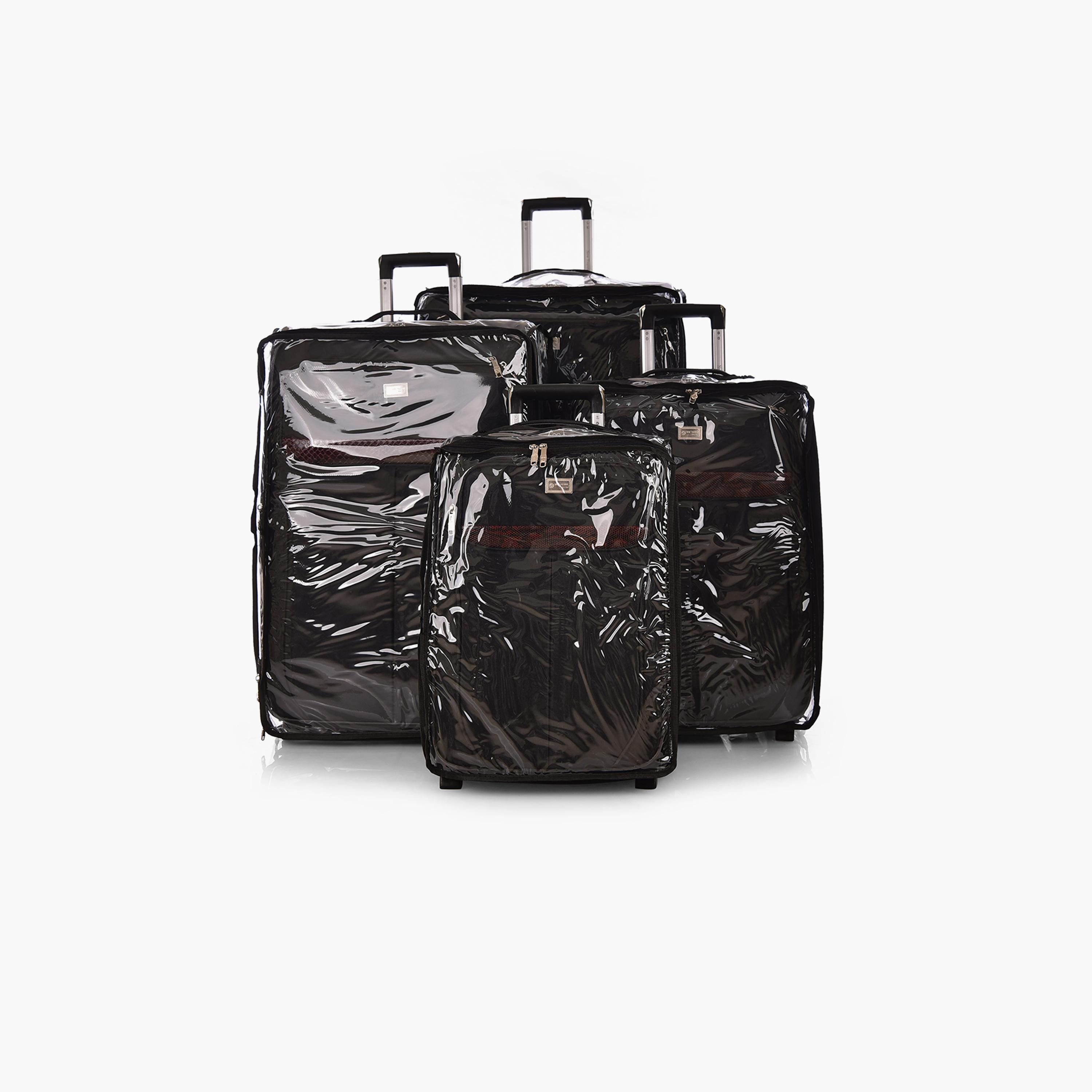 New Travel Set of 4 Polyester Soft Sided 2-Wheeler Inline Trolley Bag with Combination Lock-travel-luggagesandbags-luggage-image-1