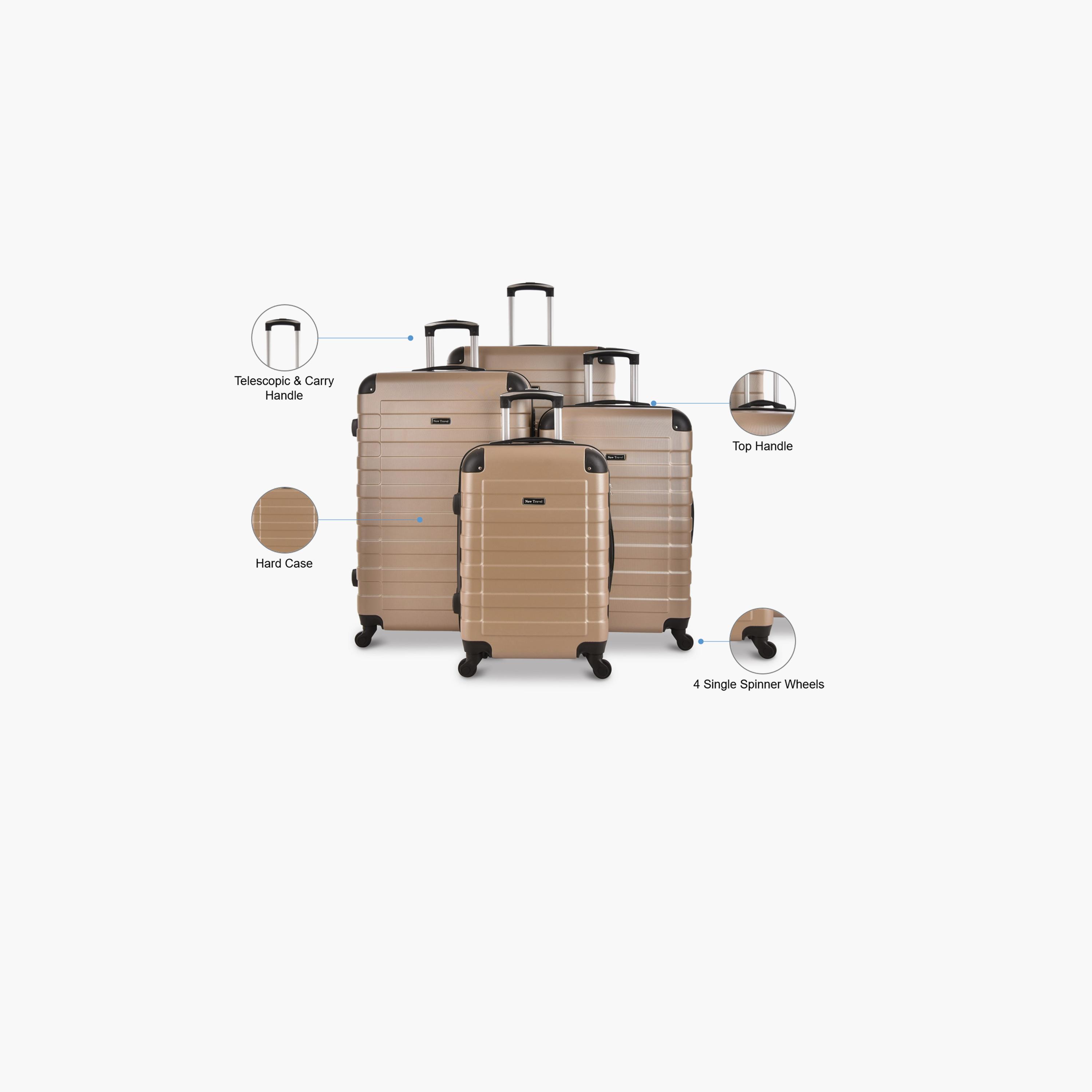New Travel Set of 4 ABS Hard Sided 4-Wheeler Spinner Trolley Bag with Combination Lock-travel-luggagesandbags-luggage-image-2