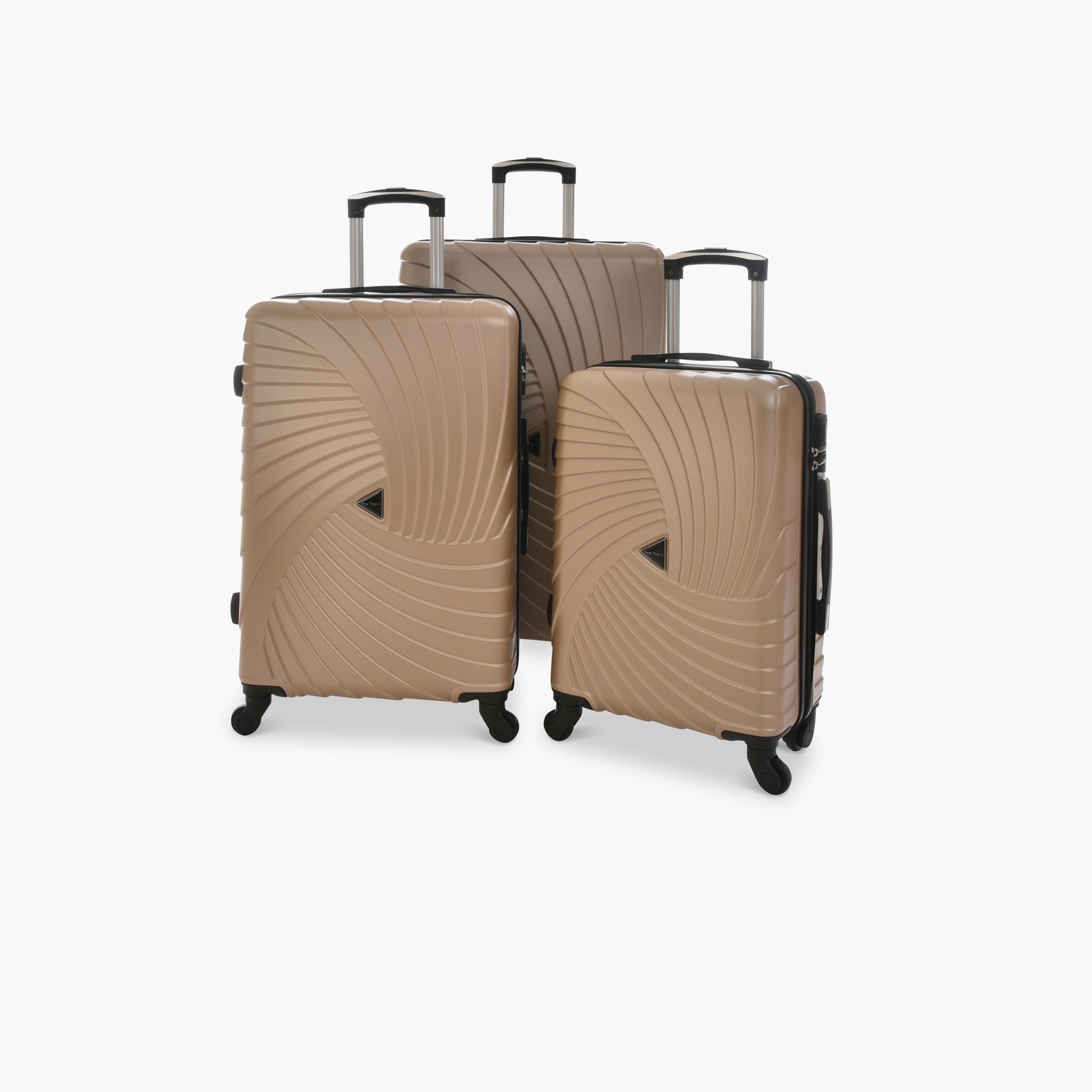 New Travel Set of 3 ABS Hard Sided 4-Wheeler Spinner Trolley Bag with Combination Lock-travel-luggagesandbags-luggage-image-1