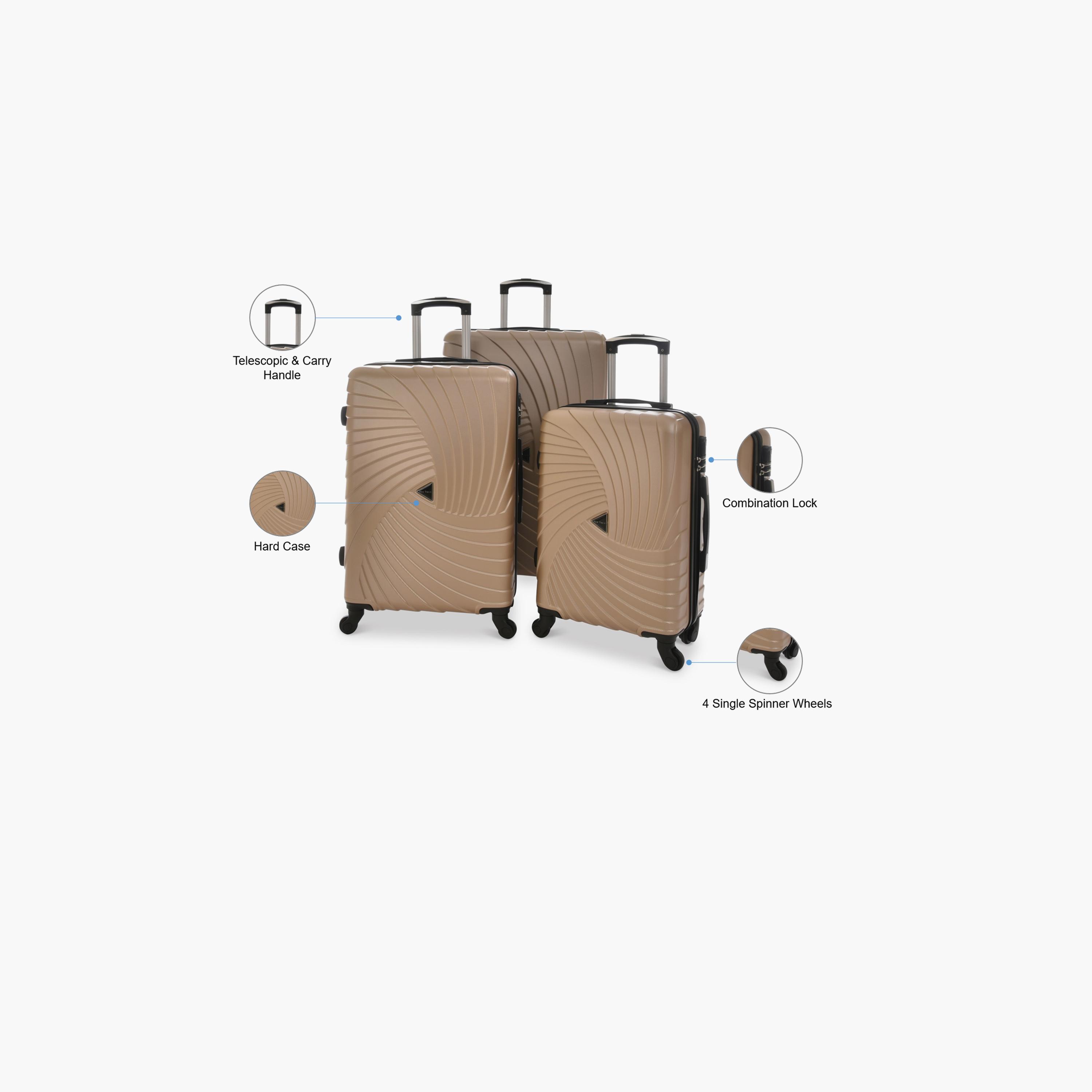 New Travel Set of 3 ABS Hard Sided 4-Wheeler Spinner Trolley Bag with Combination Lock-travel-luggagesandbags-luggage-image-2