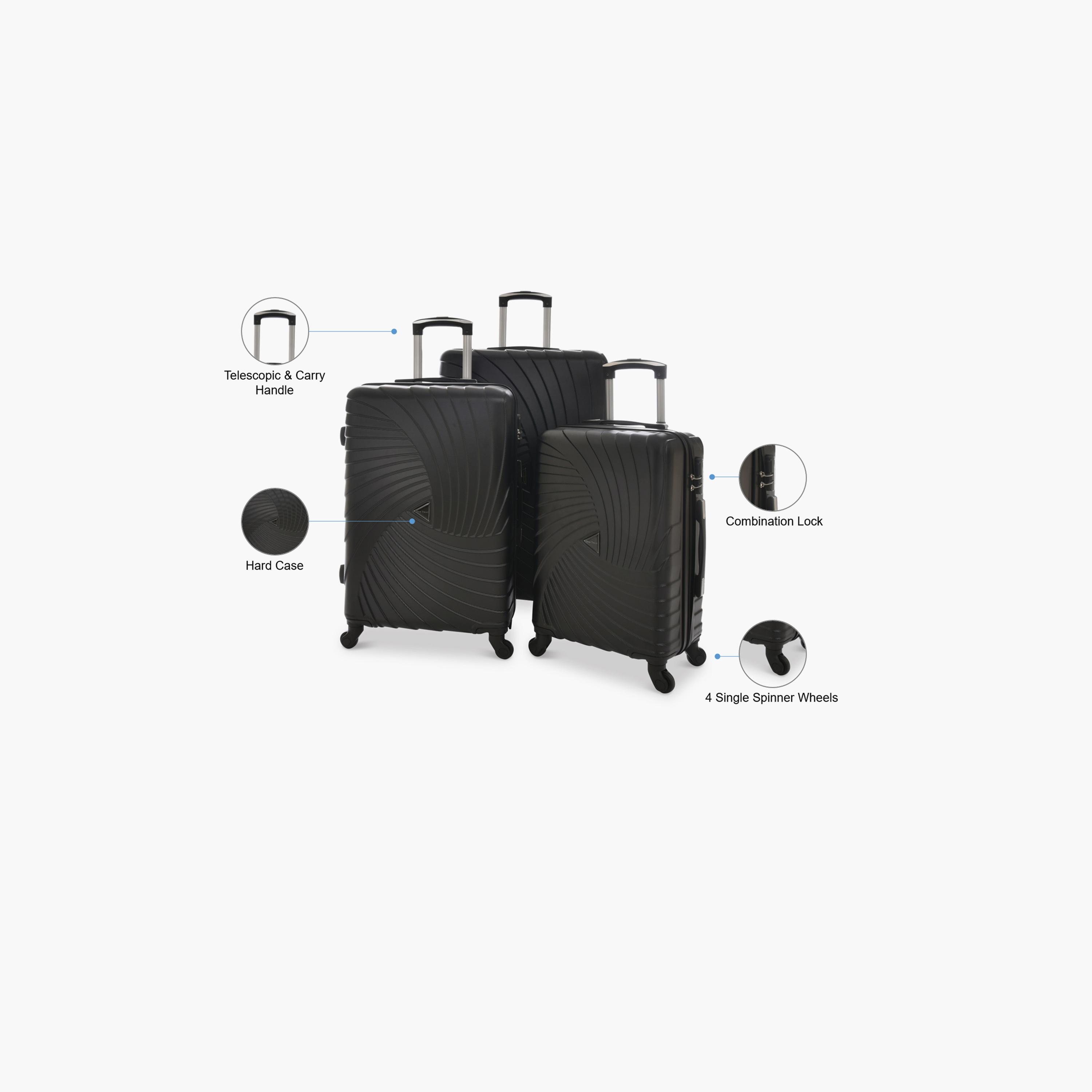 طقم 3 شنط سفر بأربع عجلات دوارة وجوانب صلبة من مادة ABS مزودة بقفل مركب-travel-luggagesandbags-luggage-image-2