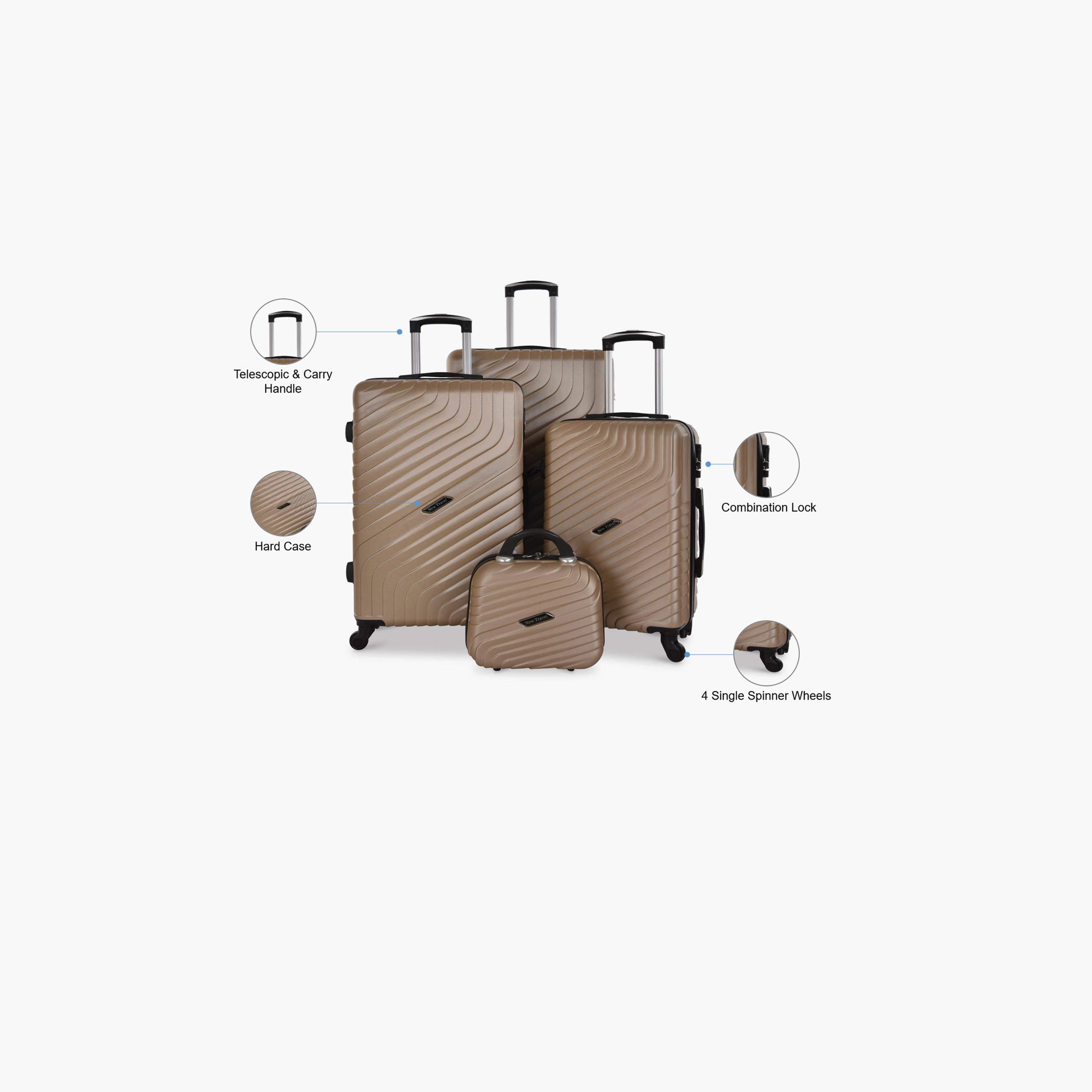 New Travel Set of 4 ABS Hard Sided 4-Wheeler Spinner Trolley Bag with Combination Lock-travel-luggagesandbags-luggage-image-2