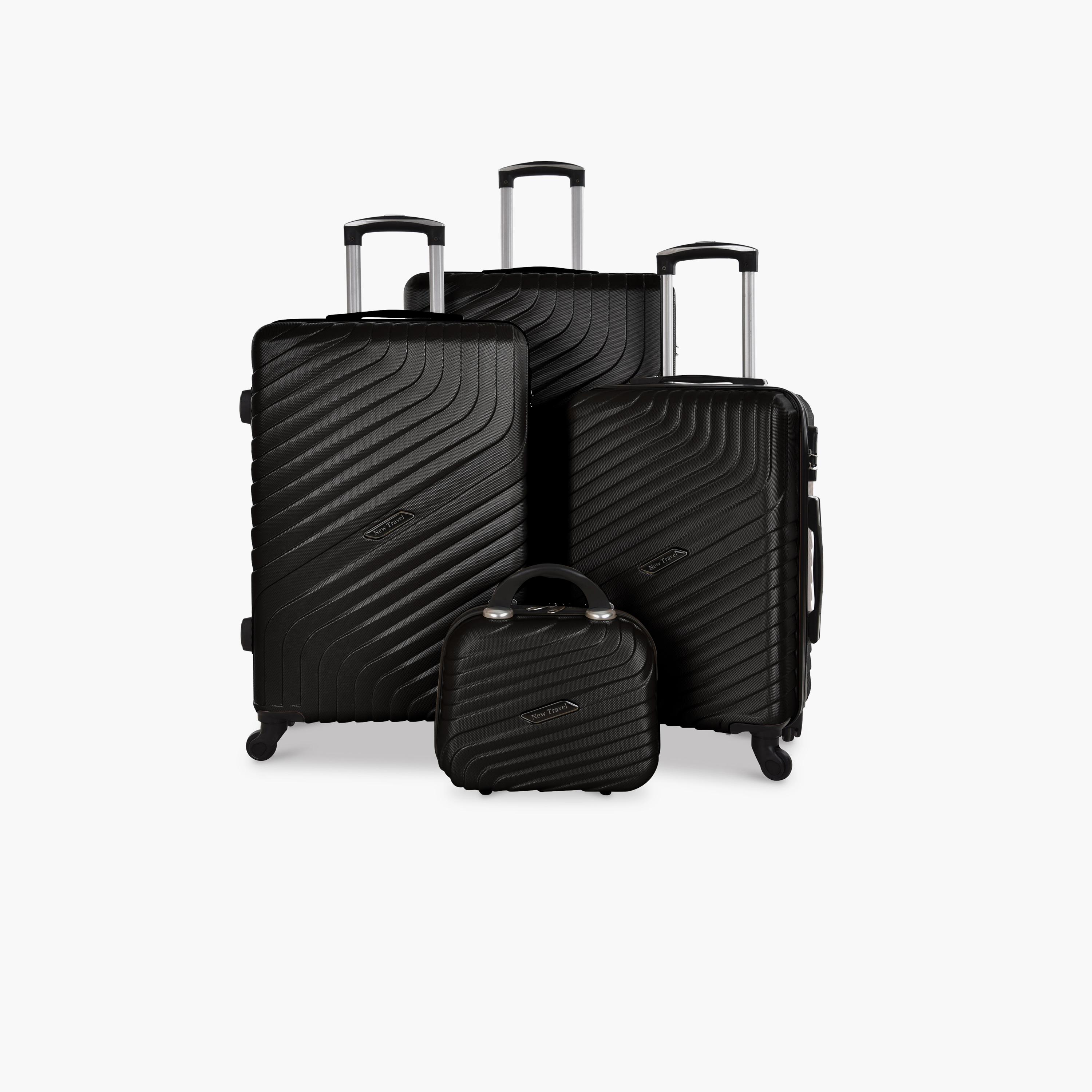 New Travel Set of 4 ABS Hard Sided 4-Wheeler Spinner Trolley Bag with Combination Lock-travel-luggagesandbags-luggage-image-1