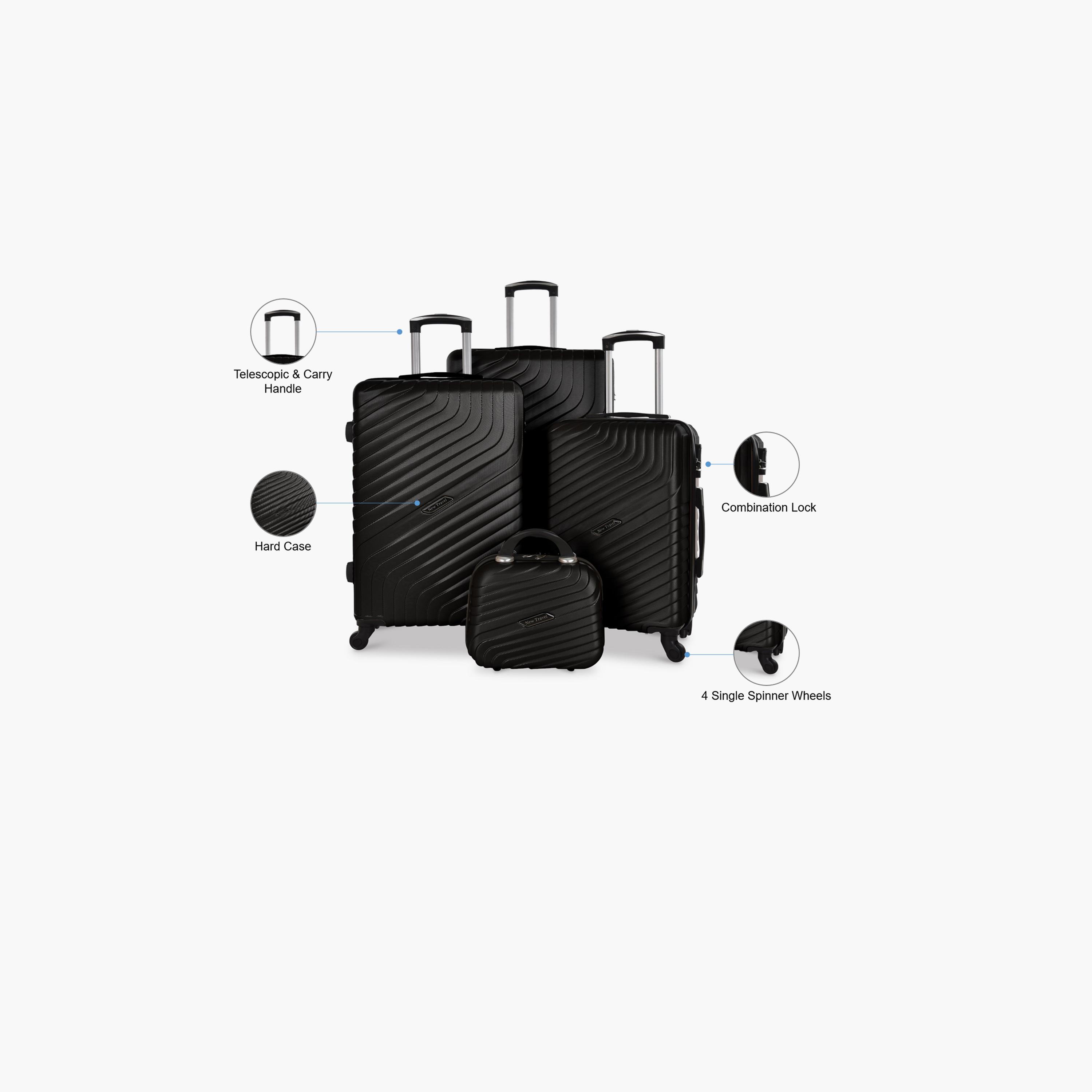 New Travel Set of 4 ABS Hard Sided 4-Wheeler Spinner Trolley Bag with Combination Lock-travel-luggagesandbags-luggage-image-2