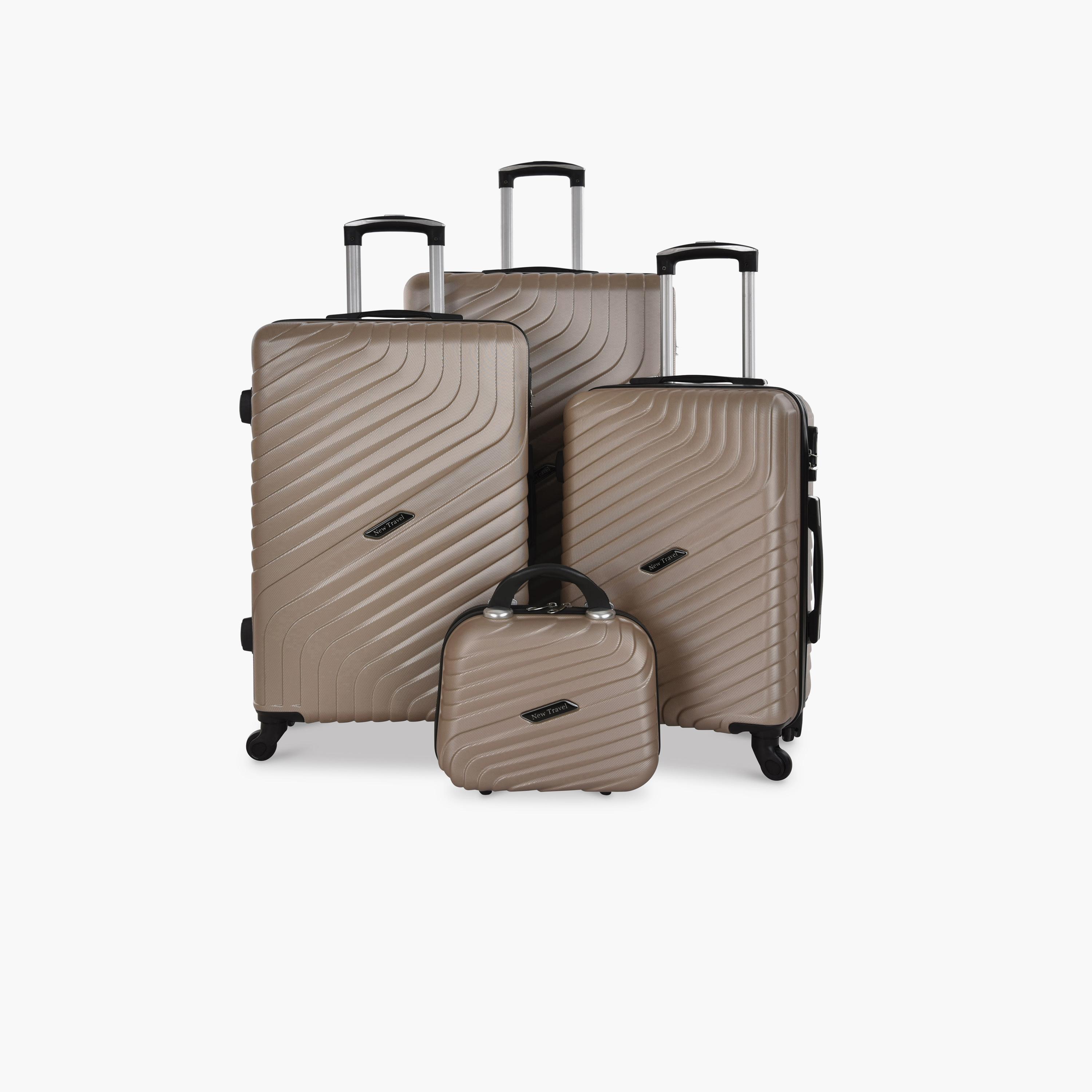 New Travel Set of 4 ABS Hard Sided 4-Wheeler Spinner Trolley Bag with Combination Lock-travel-luggagesandbags-luggage-image-1
