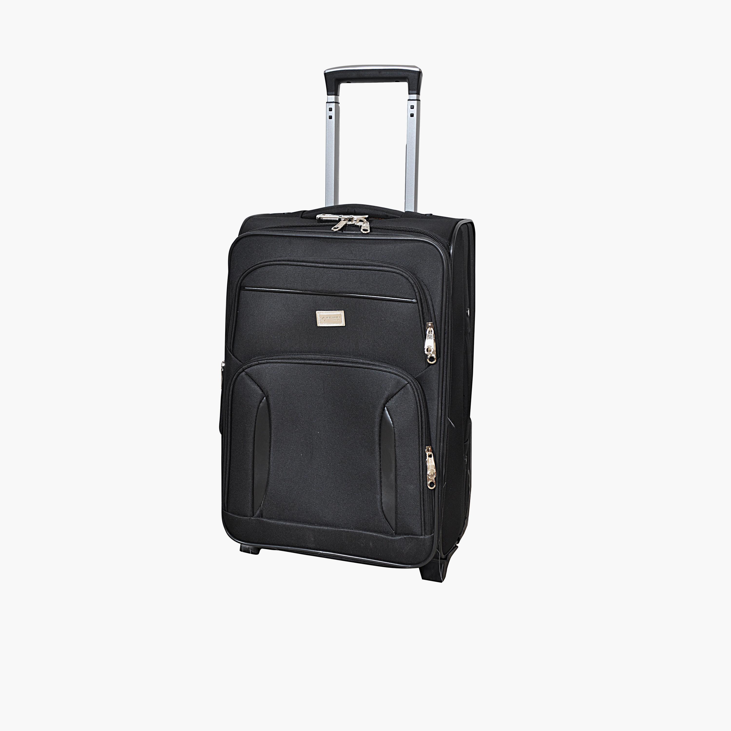 New Travel 55 CM Small Cabin Polyester Blend Soft Sided 2-Wheeler Inline Trolley Bag with Combination Lock-travel-luggagesandbags-luggage-image-1