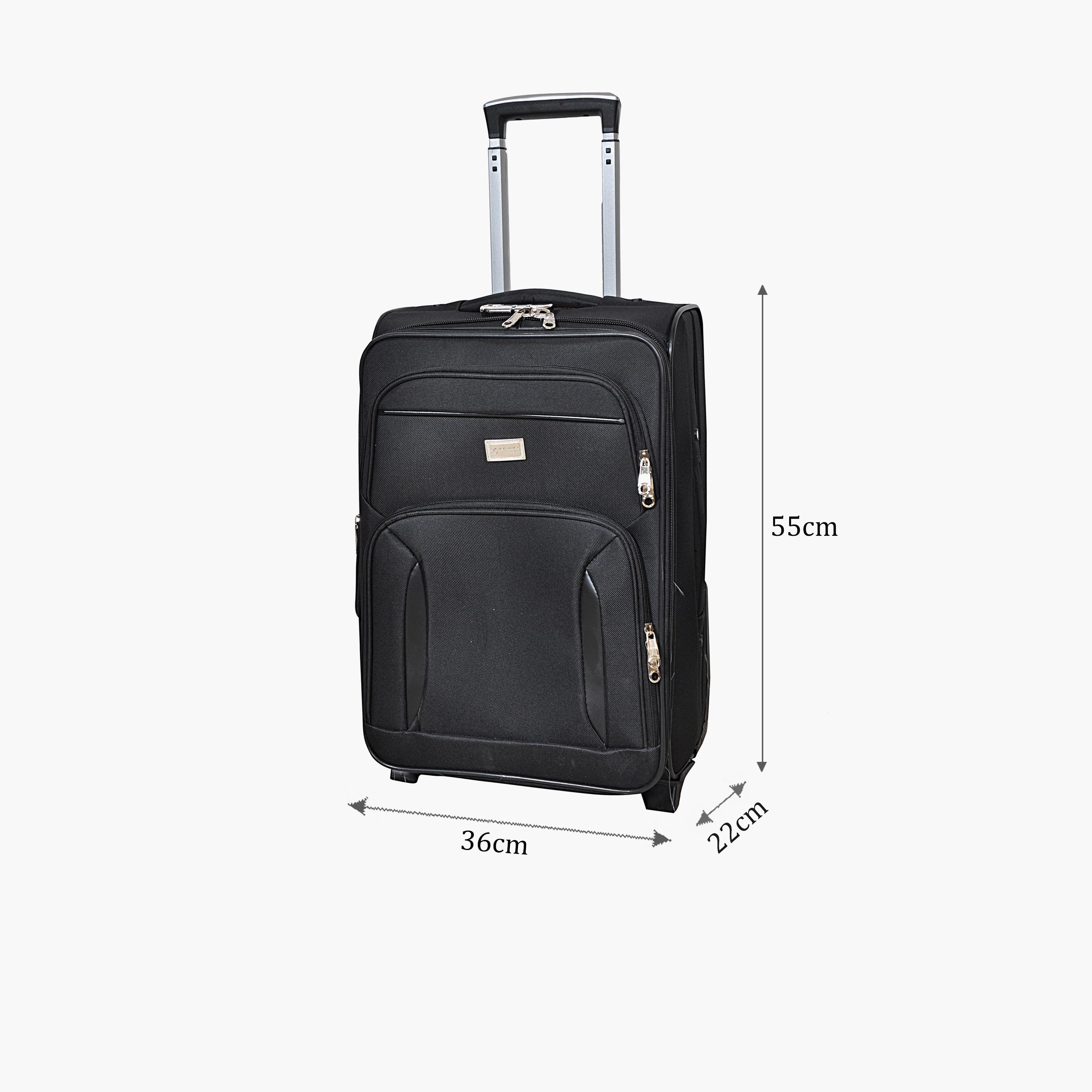 New Travel 55 CM Small Cabin Polyester Blend Soft Sided 2-Wheeler Inline Trolley Bag with Combination Lock-travel-luggagesandbags-luggage-image-2