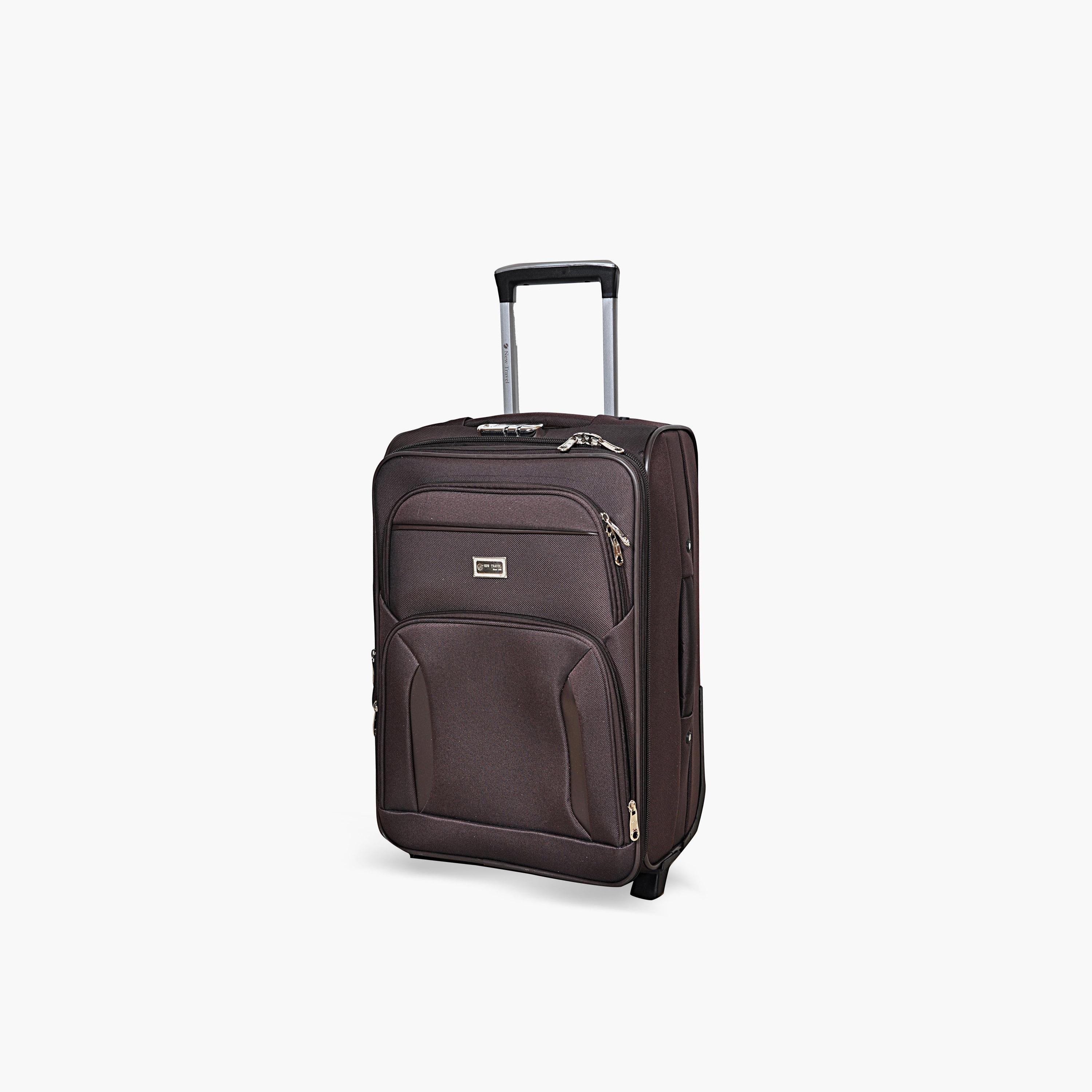 New Travel 55 CM Small Cabin Polyester Blend Soft Sided 2-Wheeler Inline Trolley Bag with Combination Lock-travel-luggagesandbags-luggage-image-1
