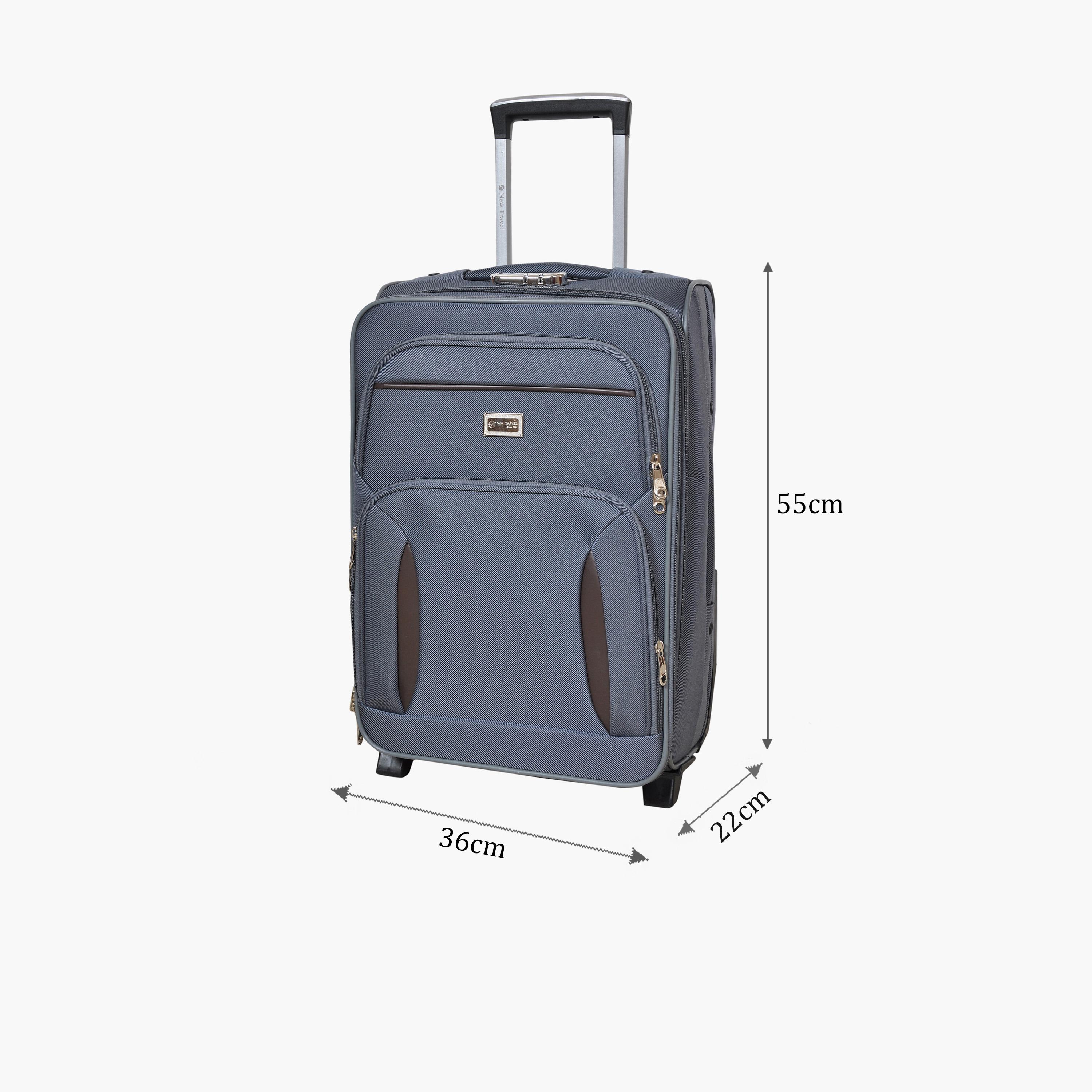 New Travel 55 CM Small Cabin Polyester Blend Soft Sided 2-Wheeler Inline Trolley Bag with Combination Lock-travel-luggagesandbags-luggage-image-2