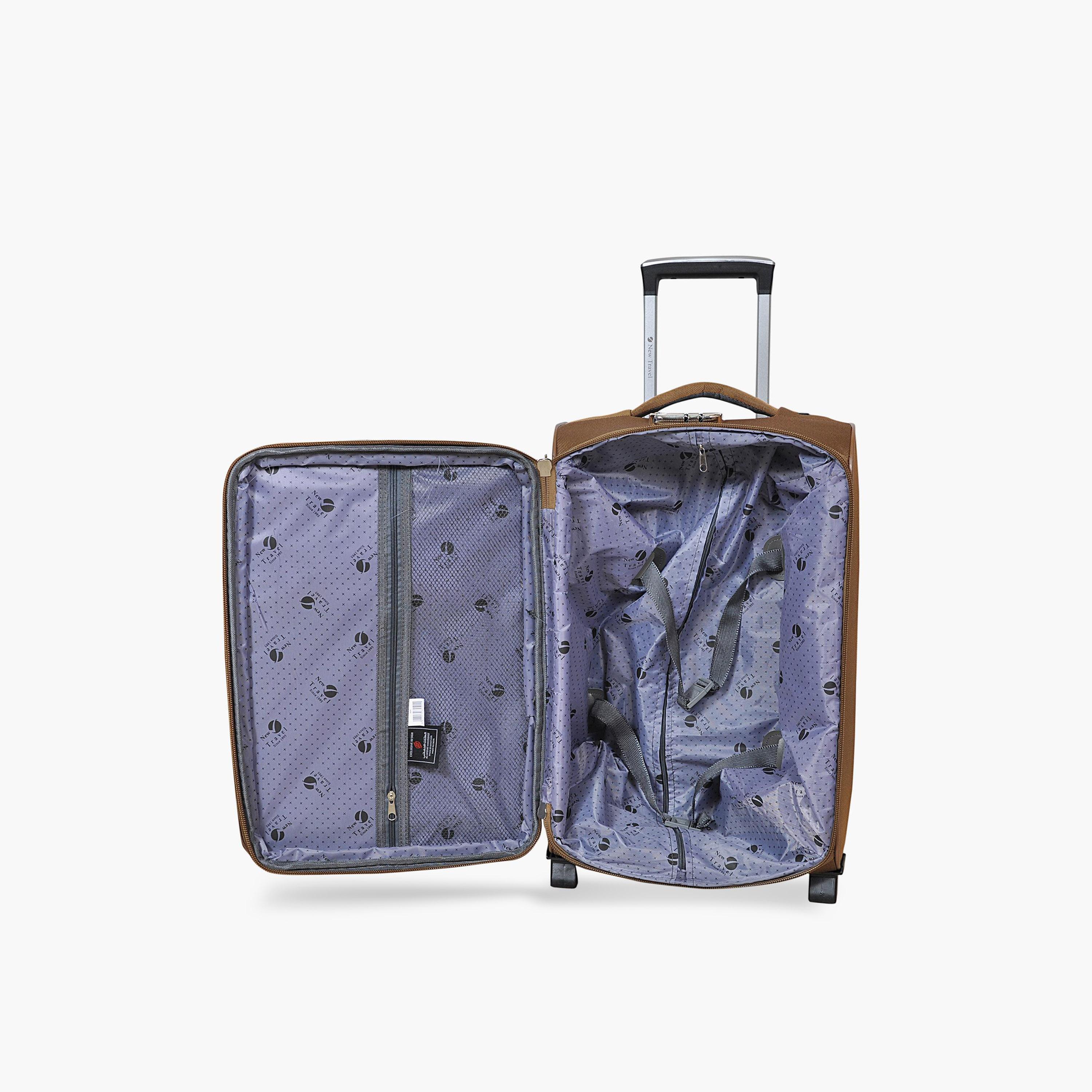 New Travel 55 CM Small Cabin Polyester Blend Soft Sided 2-Wheeler Inline Trolley Bag with Combination Lock-travel-luggagesandbags-luggage-image-4