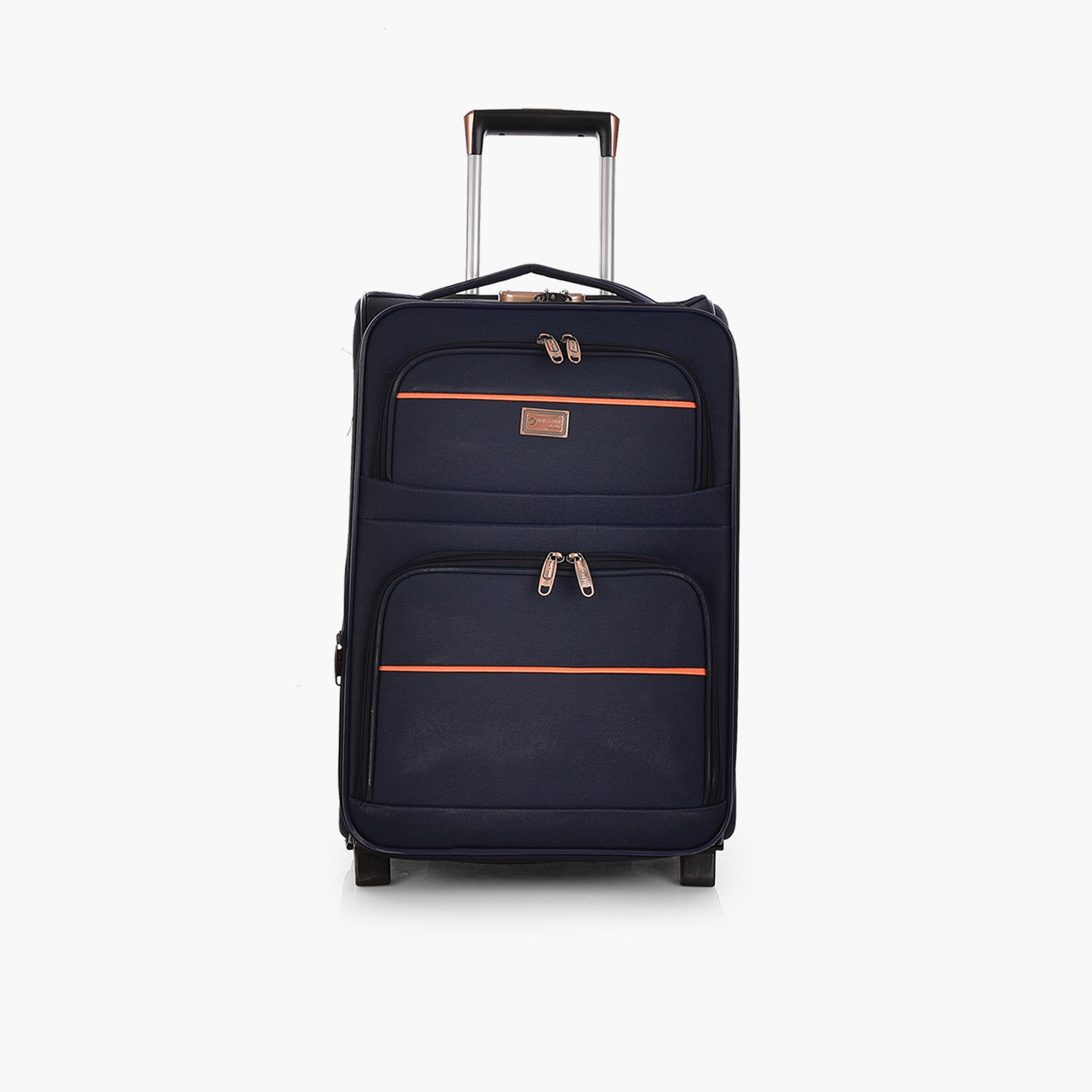 New Travel 55 CM Small Cabin Polyester Blend Soft Sided 2-Wheeler Inline Trolley Bag with Combination Lock-travel-luggagesandbags-luggage-image-1