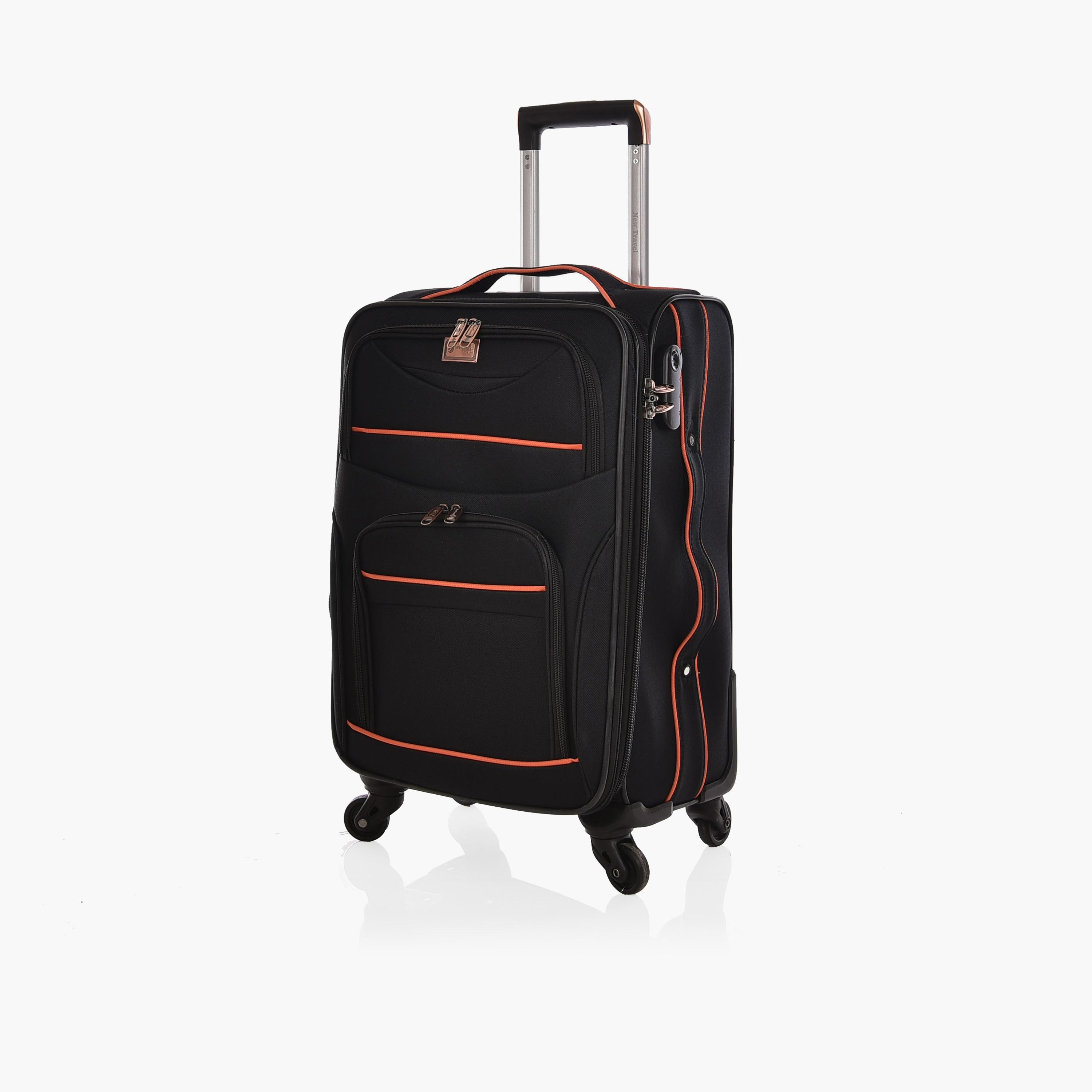New Travel 55 CM Small Cabin Polyester Blend Soft Sided 4-Wheeler Spinner Trolley Bag with Combination Lock-travel-luggagesandbags-luggage-image-5