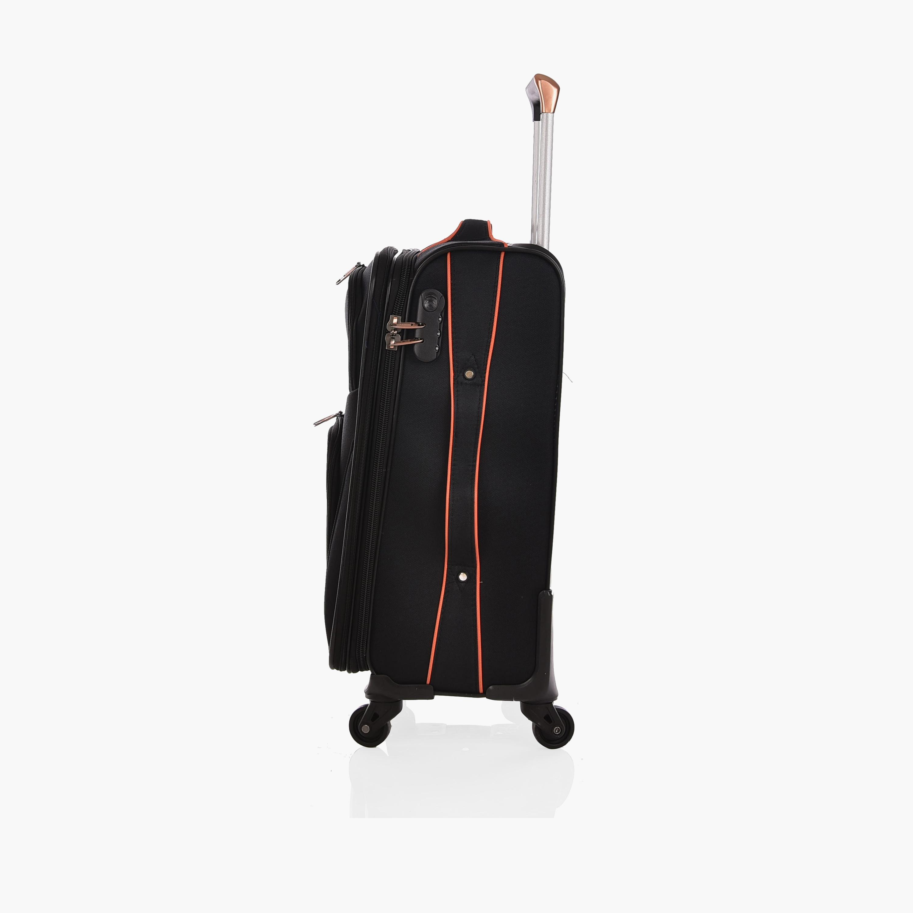 New Travel 55 CM Small Cabin Polyester Blend Soft Sided 4-Wheeler Spinner Trolley Bag with Combination Lock-travel-luggagesandbags-luggage-image-6