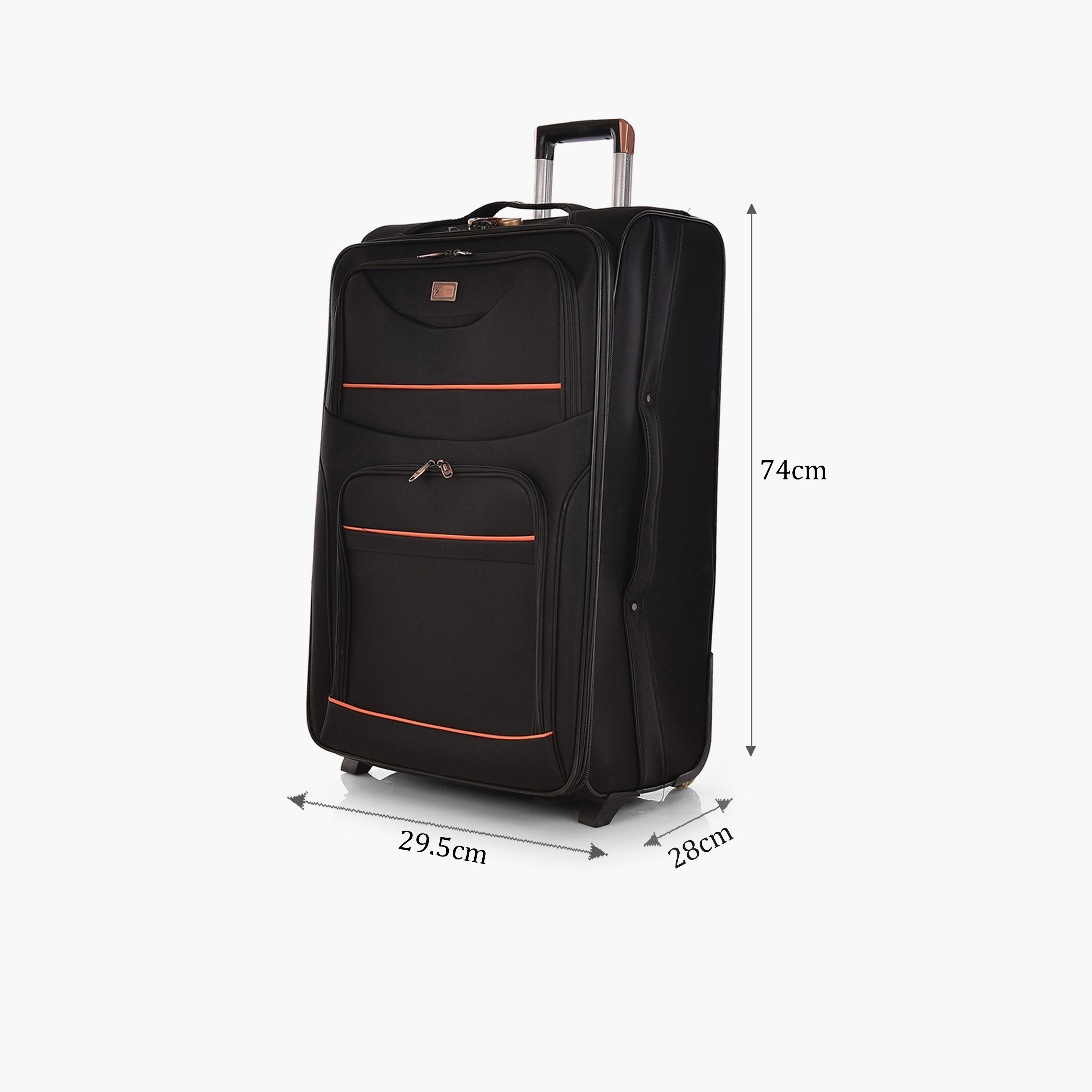 New Travel 74 CM Large Check-in Polyester Soft Sided 2-Wheeler Inline Trolley Bag with Combination Lock-travel-luggagesandbags-luggage-image-2