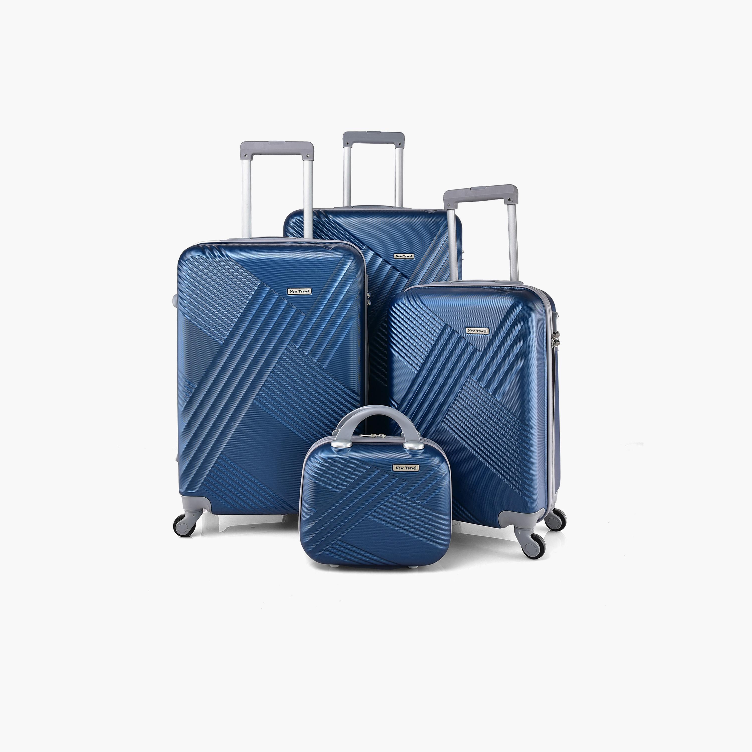New Travel Set of 4 ABS Hard Sided 4-Wheeler Spinner Trolley Bag with Combination Lock-travel-luggagesandbags-luggage-image-1