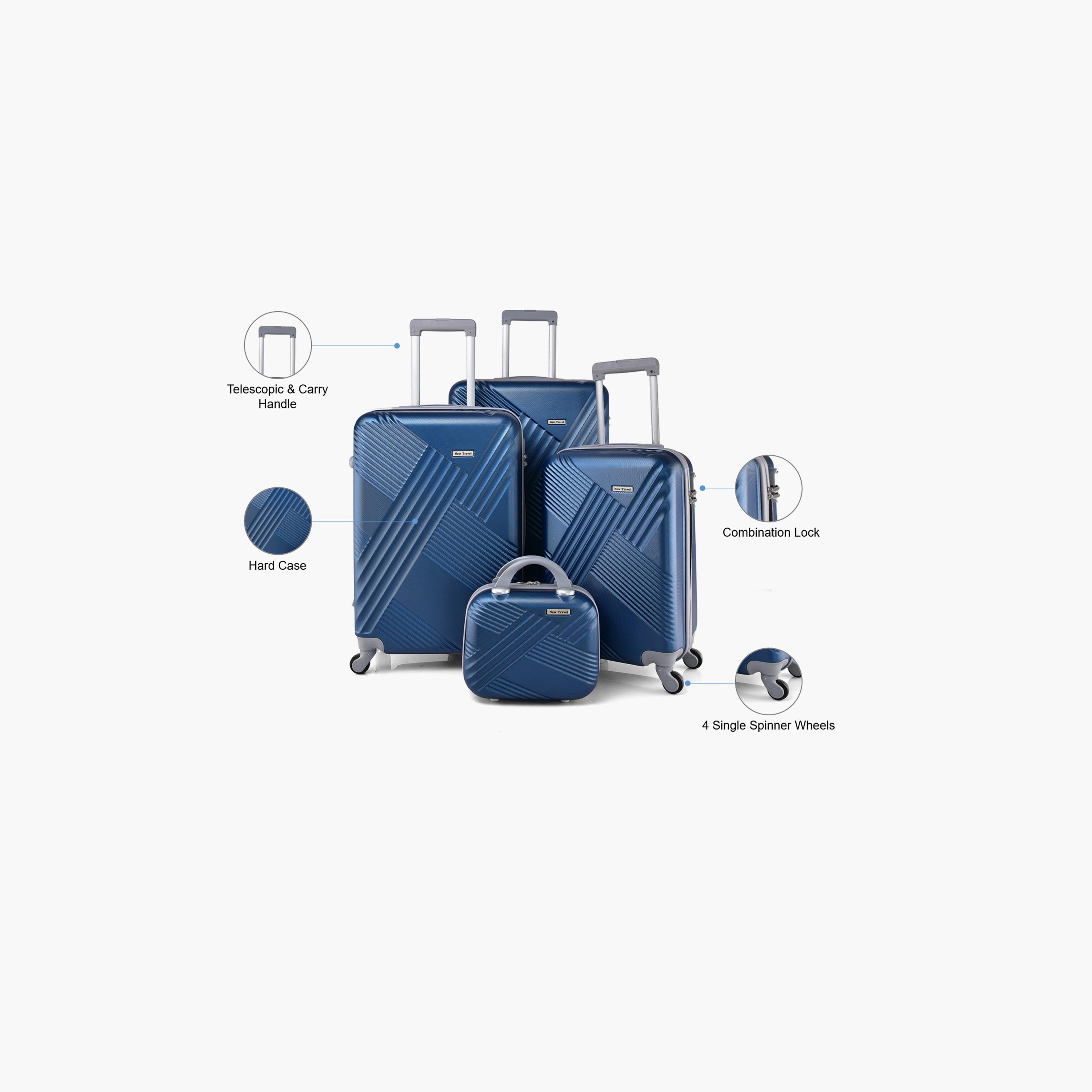 New Travel Set of 4 ABS Hard Sided 4-Wheeler Spinner Trolley Bag with Combination Lock-travel-luggagesandbags-luggage-image-2