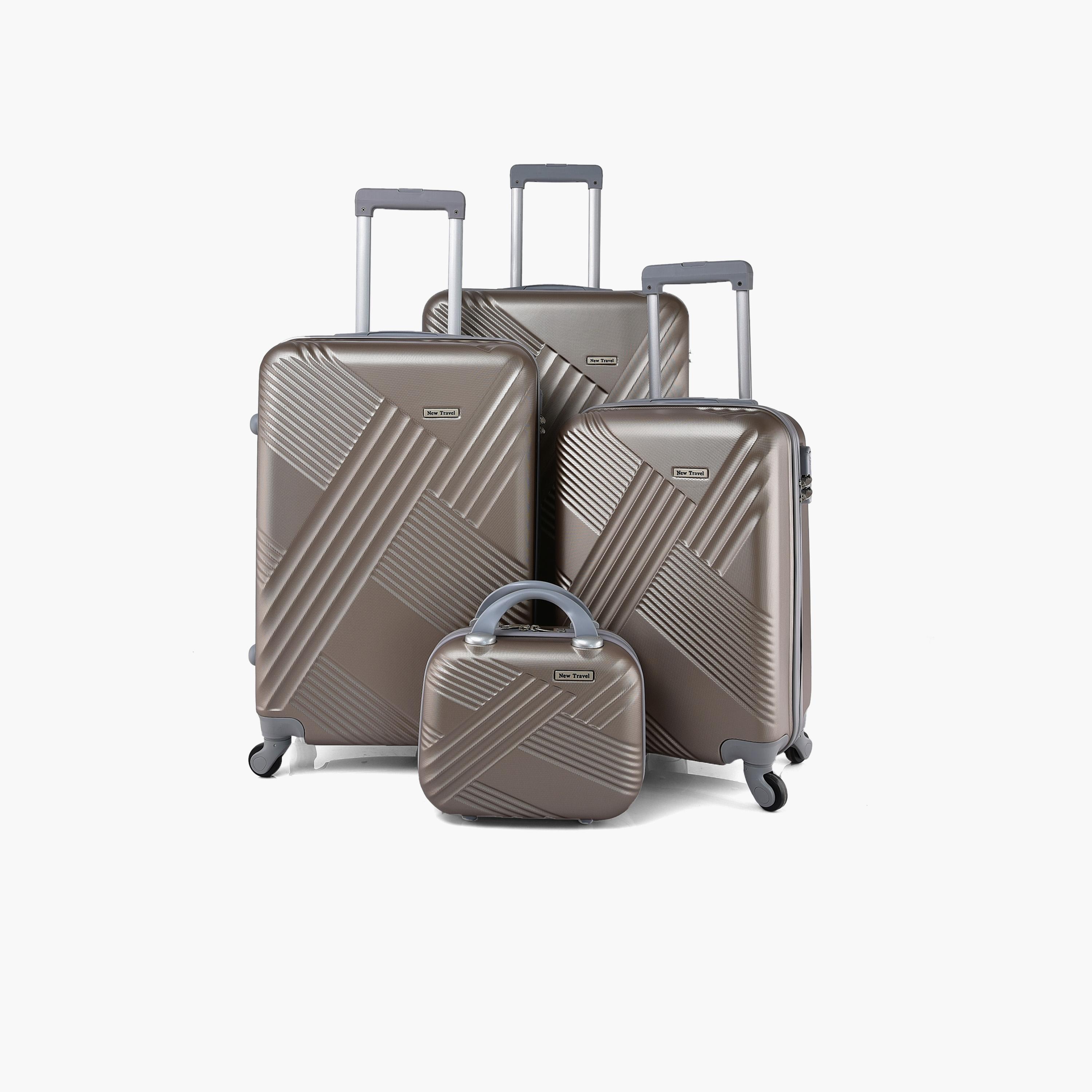 New Travel Set of 4 ABS Hard Sided 4-Wheeler Spinner Trolley Bag with Combination Lock-travel-luggagesandbags-luggage-image-1